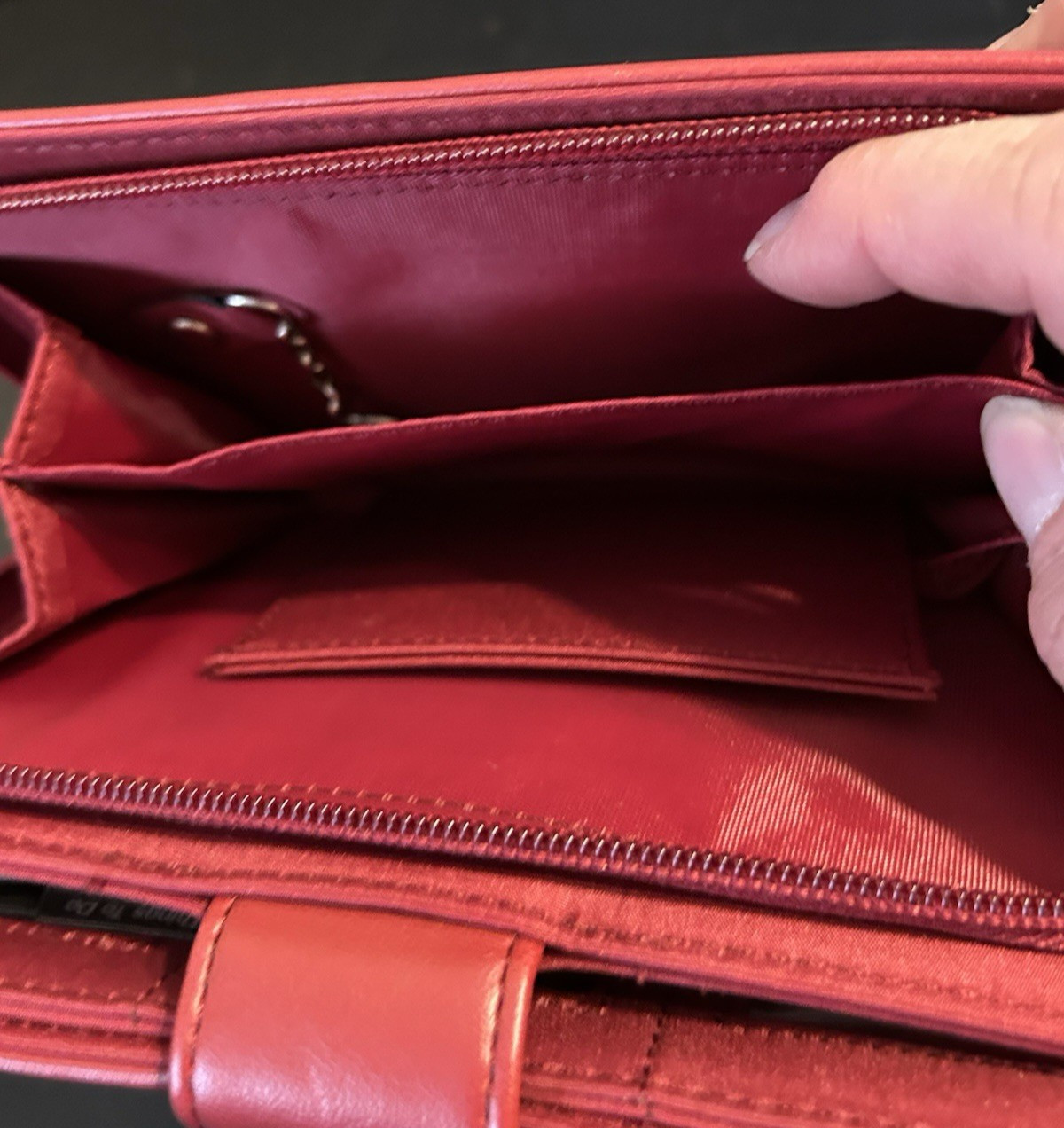Mundi Red Faux Leather Zipper Personal Planner Organizer 7.5 in