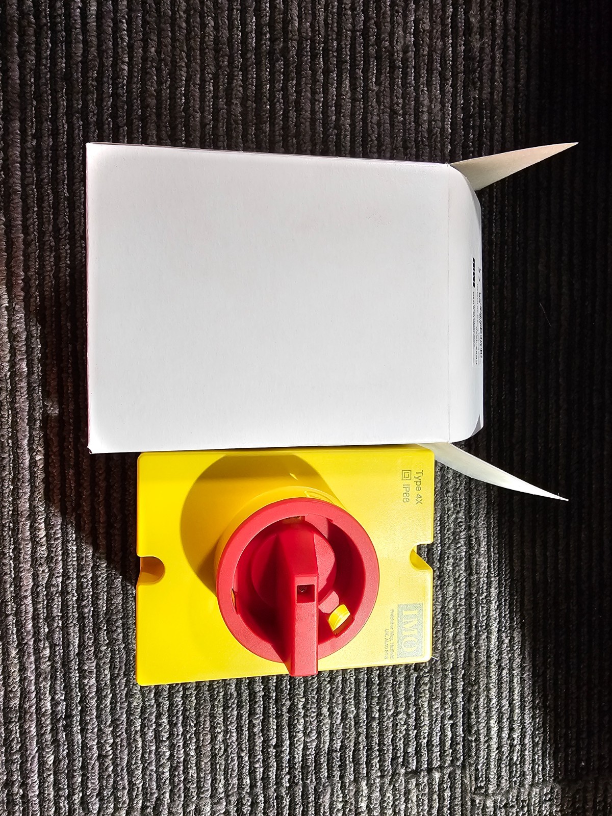IMO PE69-3020 20A 3 Pole Enclosed Isolator IP66 Plastic Enclosure Red/Yellow