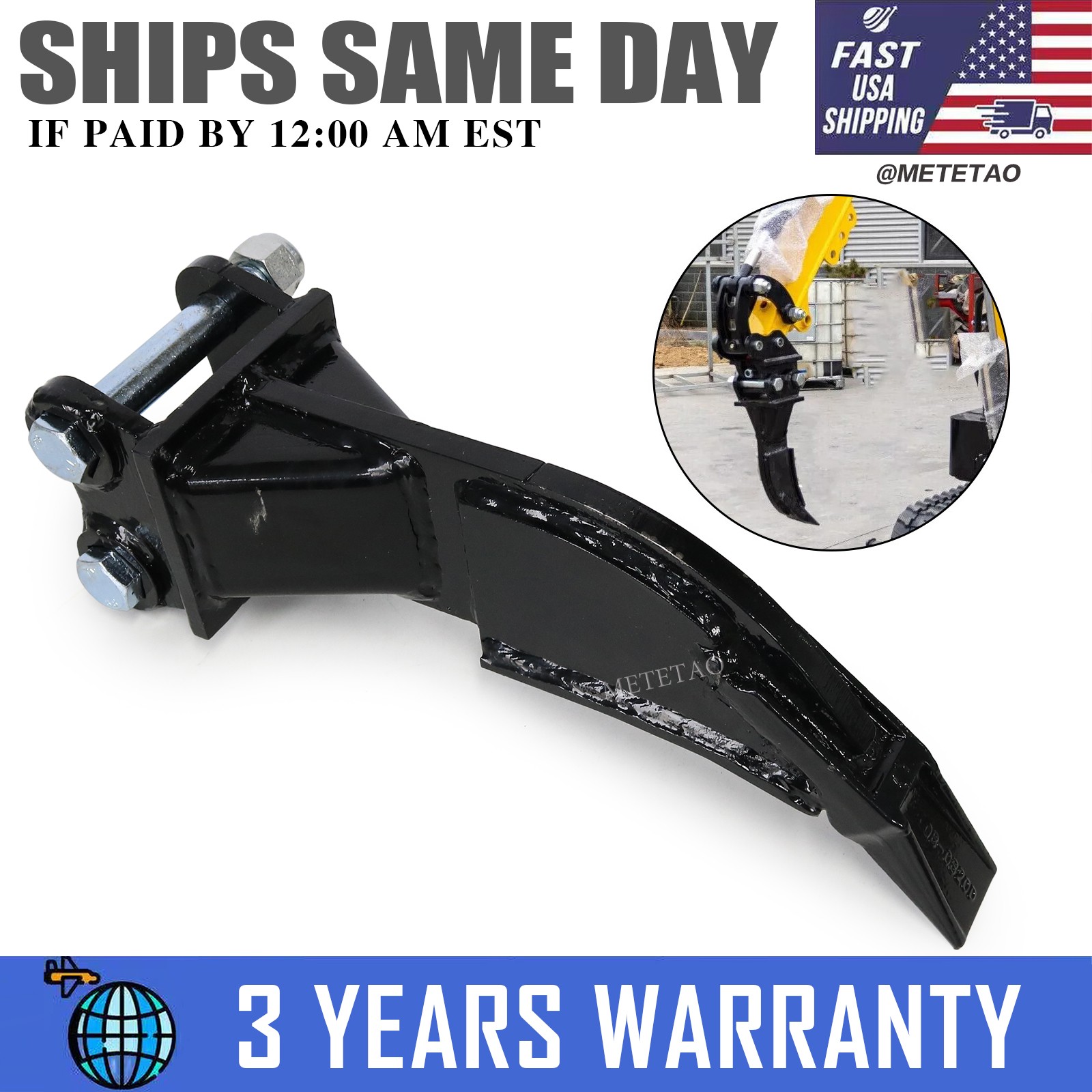 Ripper Attachment Hooks Ripper Teeth For Mini Excavartor Digger 0.8T to 1.5T US