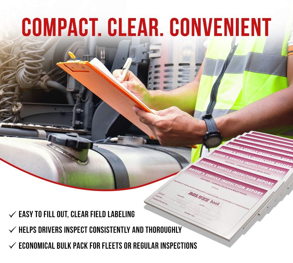 5-1/2″x8-1/2″Driver’s Vehicle Inspection Report Book for Truck Drivers 20 Pcs