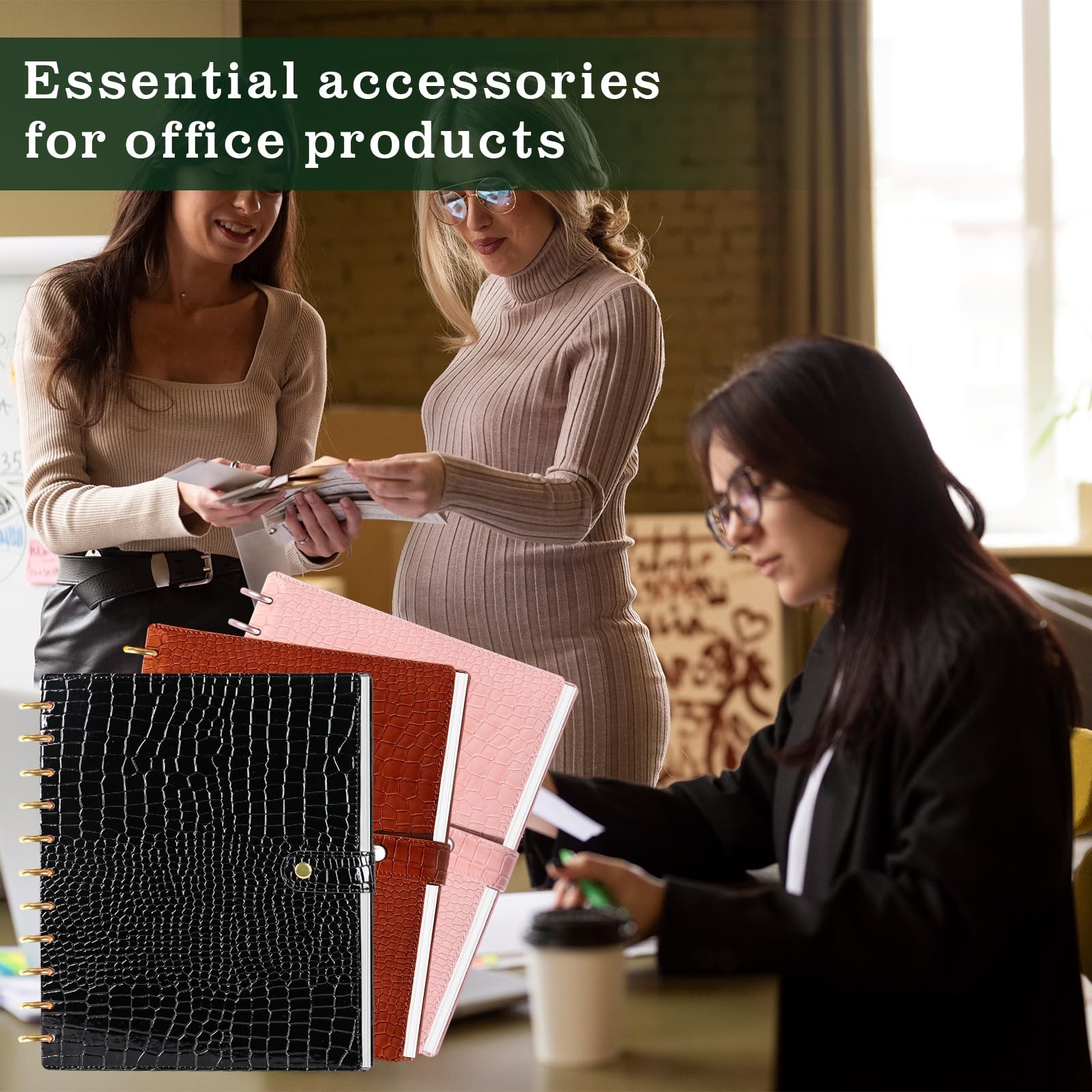 PU Leather 8.5*11in Discbound Cover And Disc Set with 11 Pcs Discbound Discs …