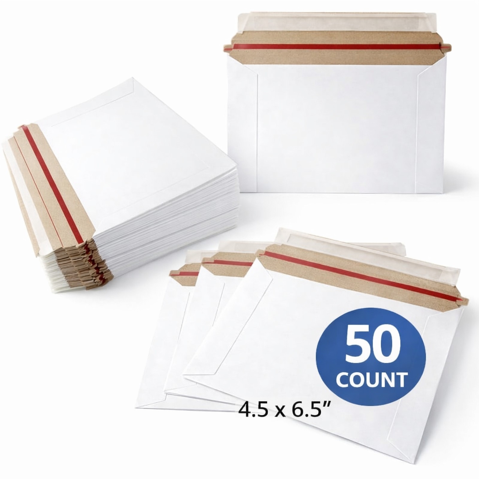 50 – 6.5 x 4.5 PROLINE RIGID PHOTO SHIPPING FLATS CARDBOARD ENVELOPE MAILERS