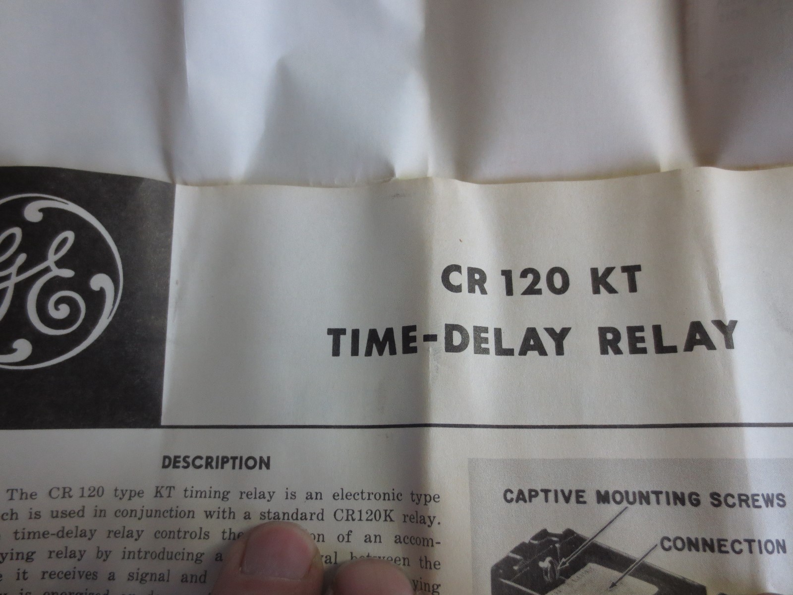 GENERAL ELECTRIC CR120KT00348AA RELAY / TIME DELAY UNIT 24VDC 0.3 – 15 SECONDS