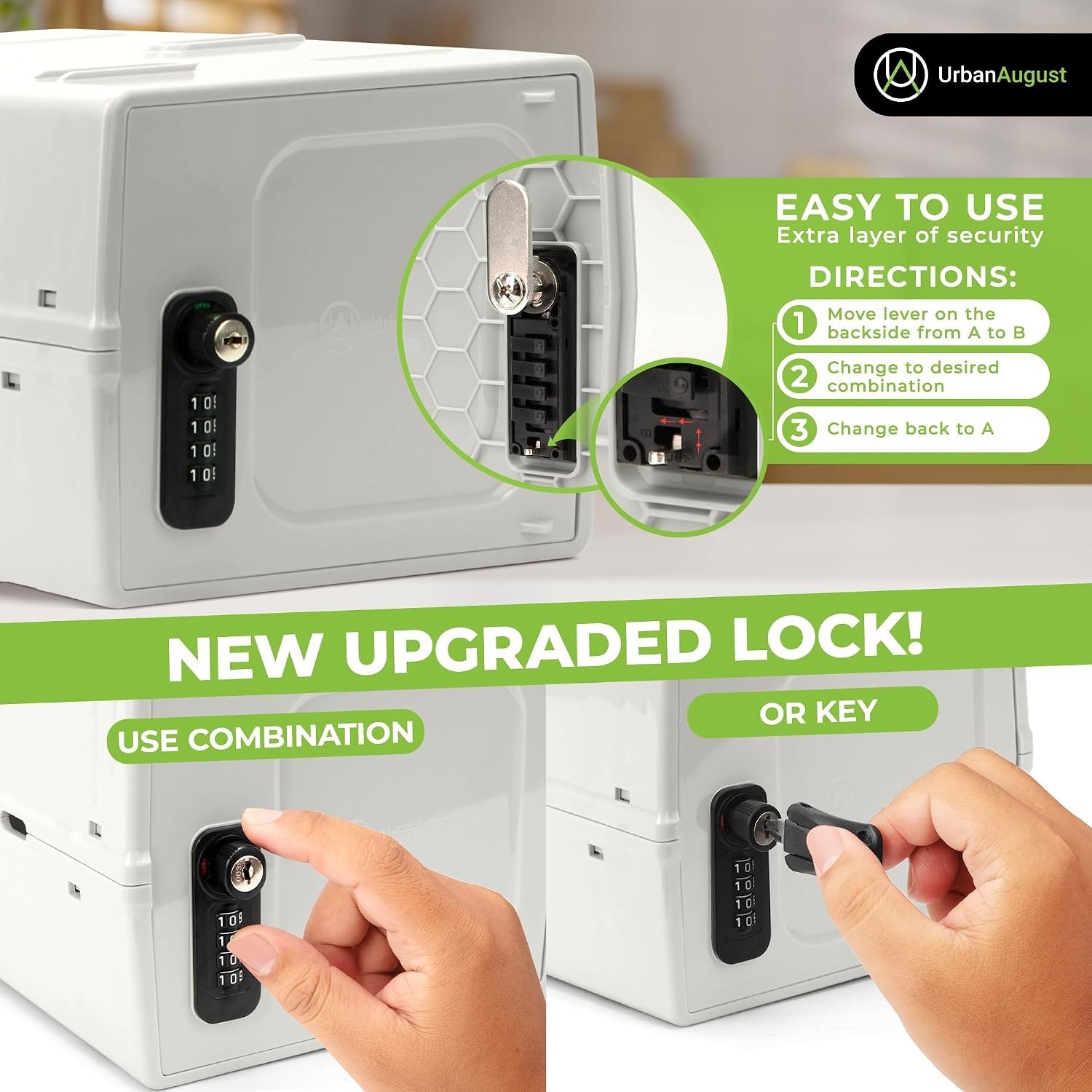 Versatile Lockable Storage Box with Combination & Key – Perfect for Everyday Use