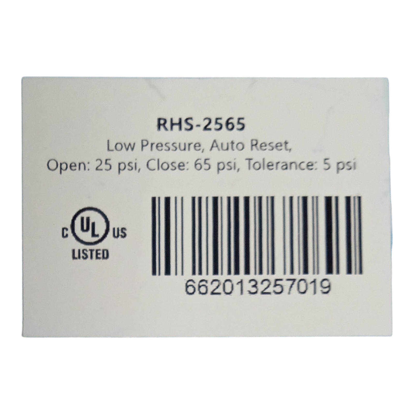 Ranco RHS-2565 Low Pressure Switch Open: 25 Close: 65 PSI HVAC Refrigeration