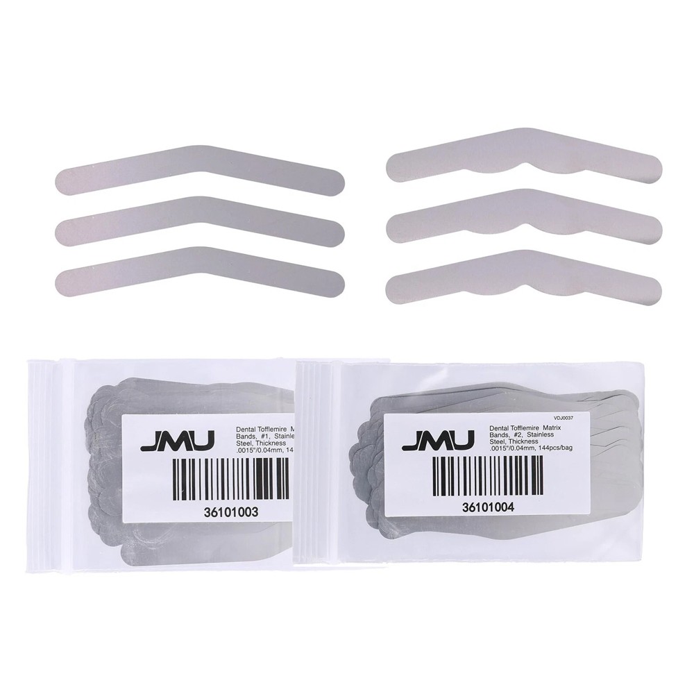 288pc Dental Universal Matrix Bands Tofflemire Stainless Steel 0015′ Bands #1 #2