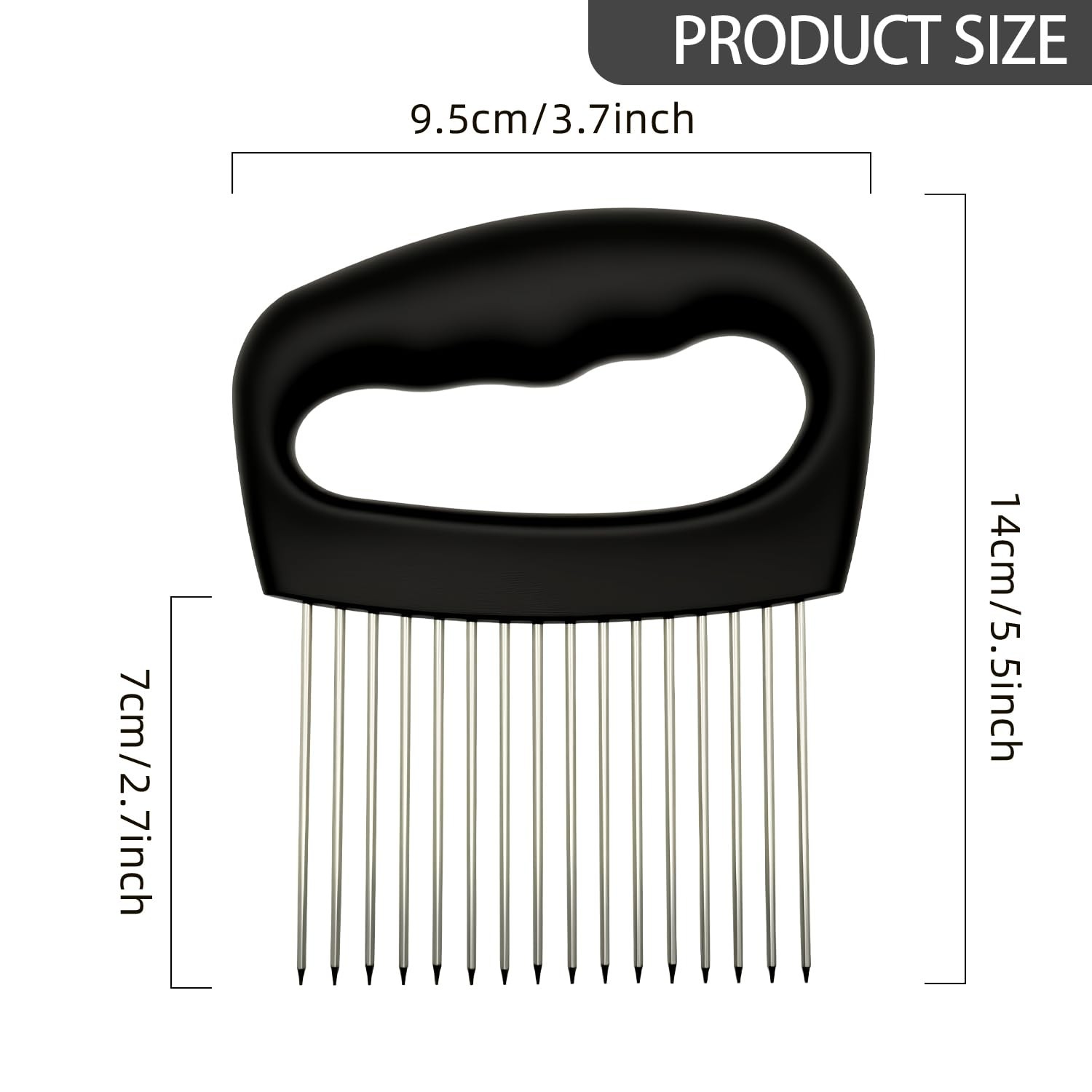 Wooyee Extra-Large Onion Holder for Slicing, Cutter 16 Needles, Black