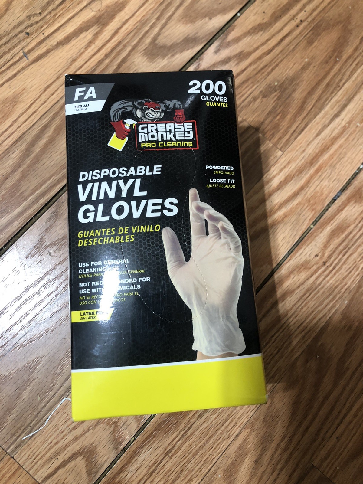 Grease Monkey Vinyl Disposable Gloves, Fits All – 200 Piece