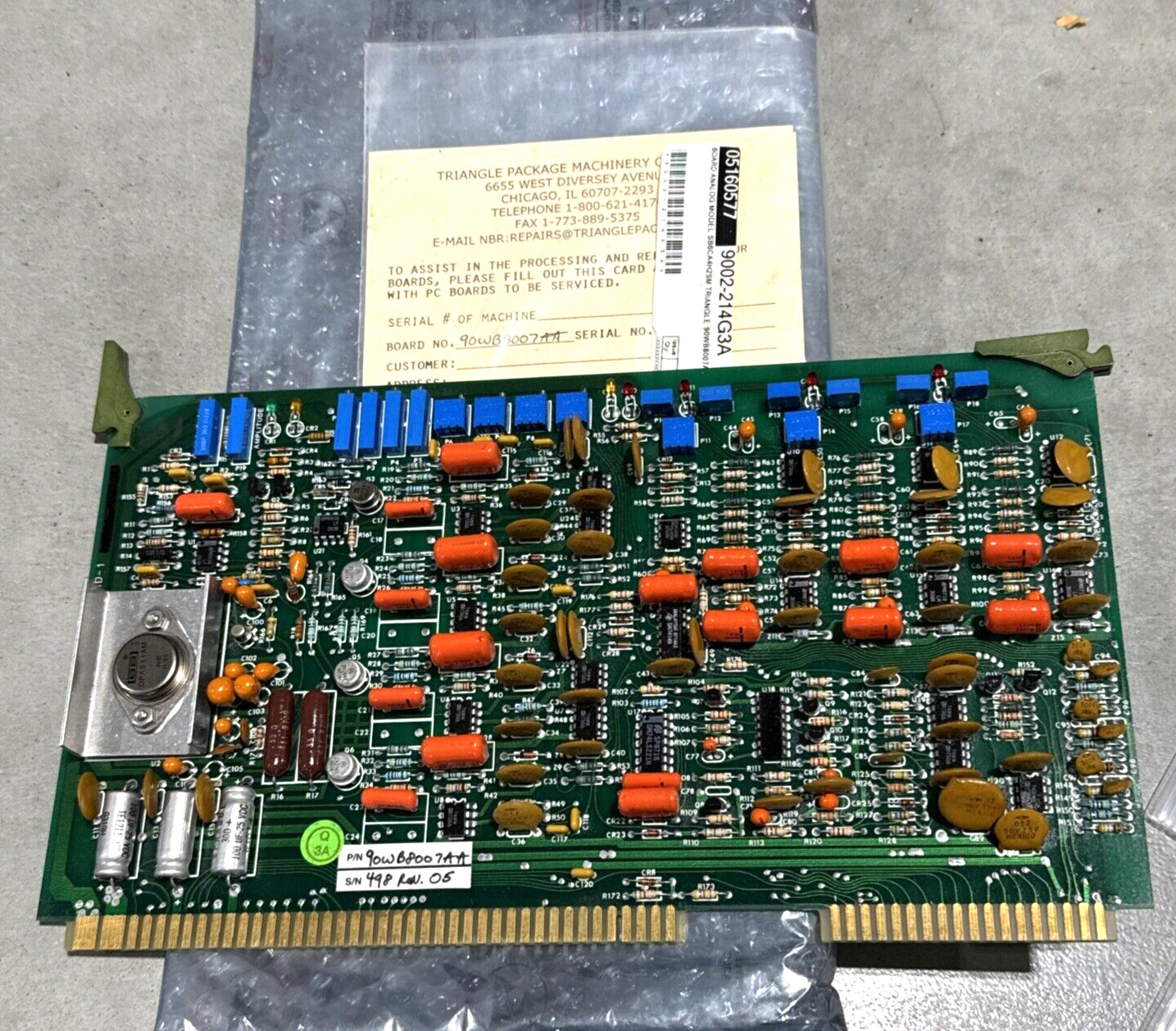 Triangle Package Machinery 90WB8007AA Analog Circuit Board w/ Papers *NEW*