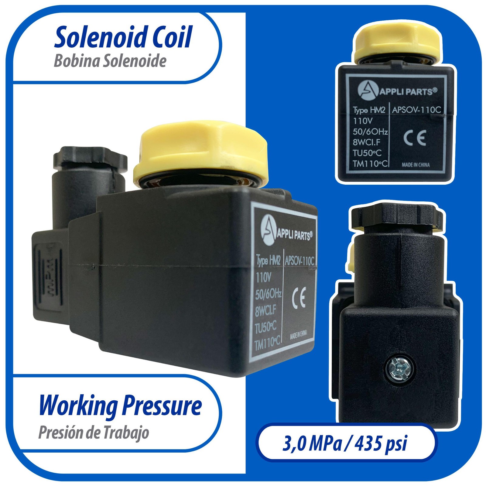 Appli Parts APSOV-110C 110 V, 50/60 Hz Solenoid Valve Coil