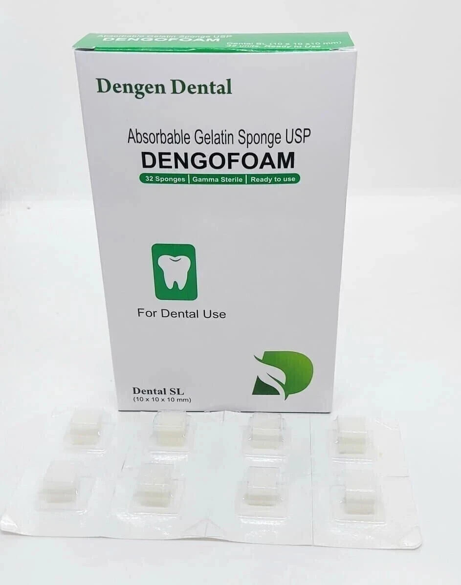 Dengen Dental Sterile Gelatine Hemostatic Sponge Gelfoam Cubes 32pc