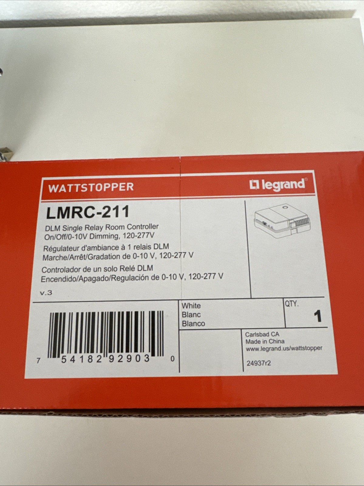 Legrand Wattstopper LMRC-211 Digital Single Relay Controller On/Off 0-10V Dim