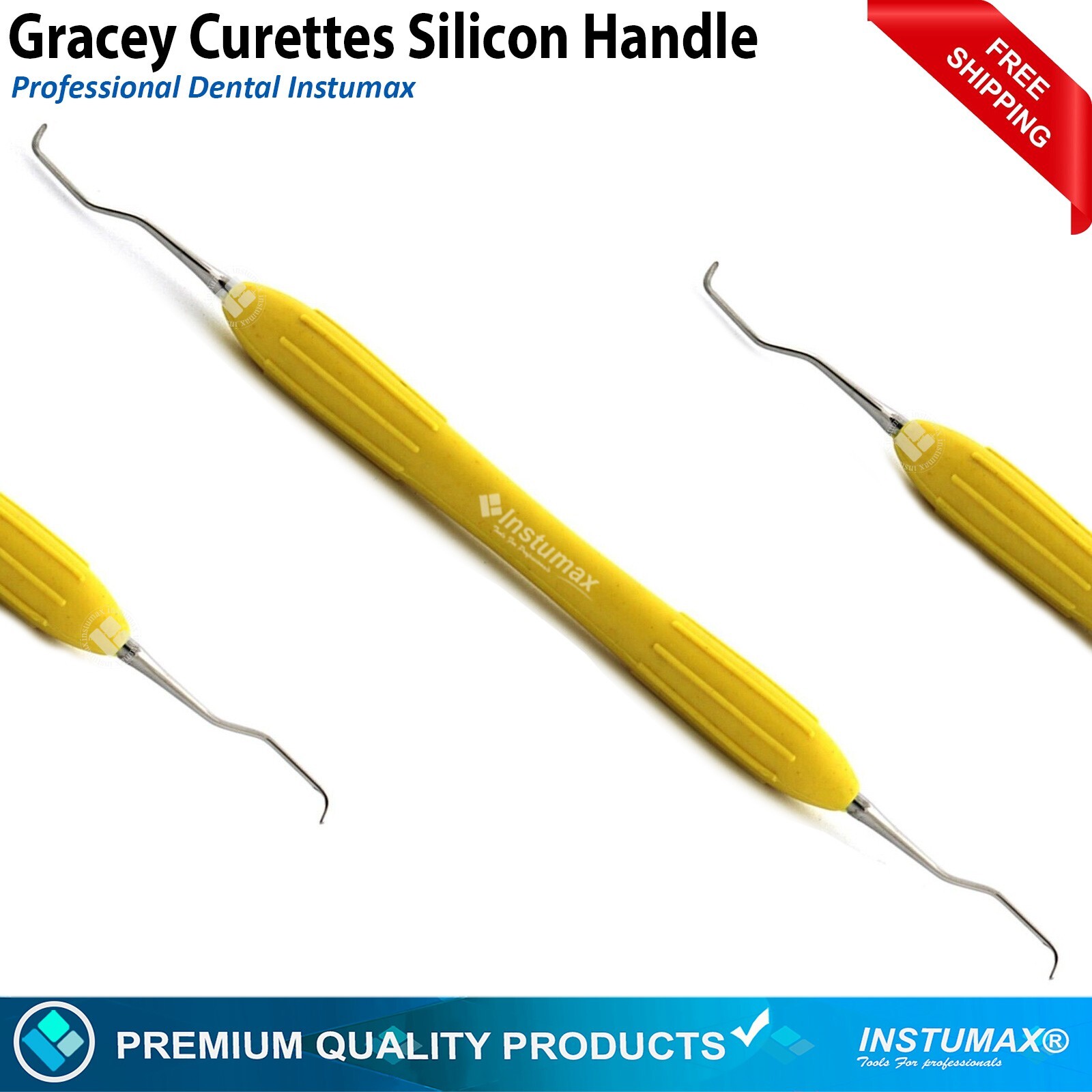 Dental Gracey Curettes 7Piece Silicone Handle Surgical Root Canal Cavity Removal