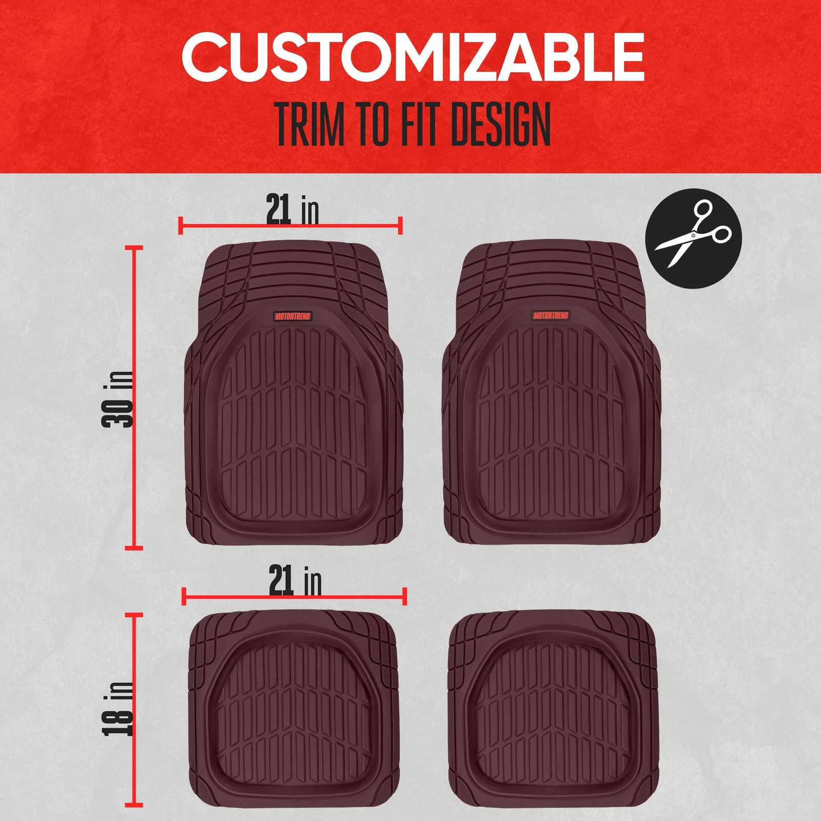 Motor Trend – Rubber Floor Mats For Car Suv Van – All –
