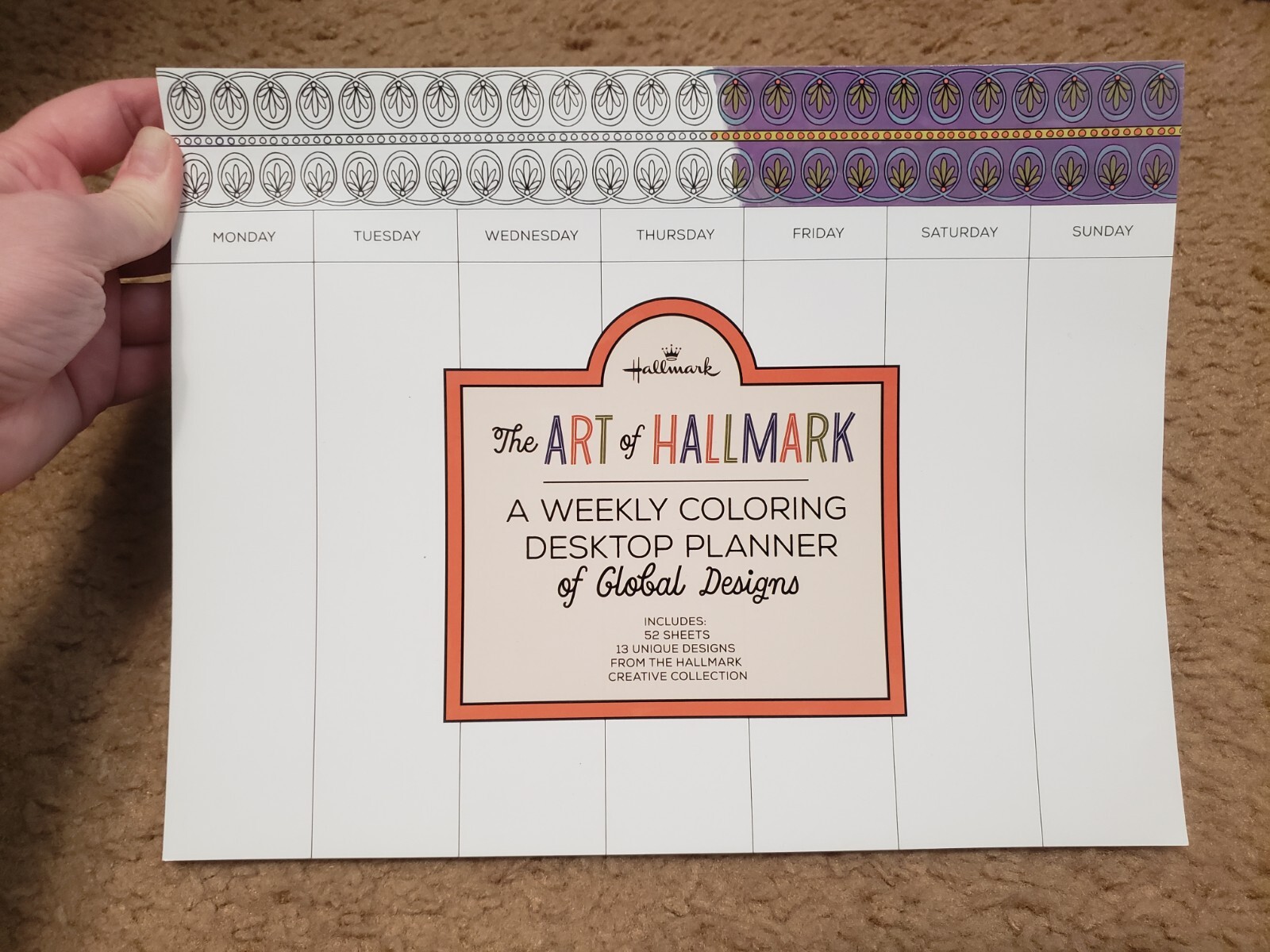 «The Art Of Hallmark», A Weekly Coloring Desktop Planner, Creative, Hobbies
