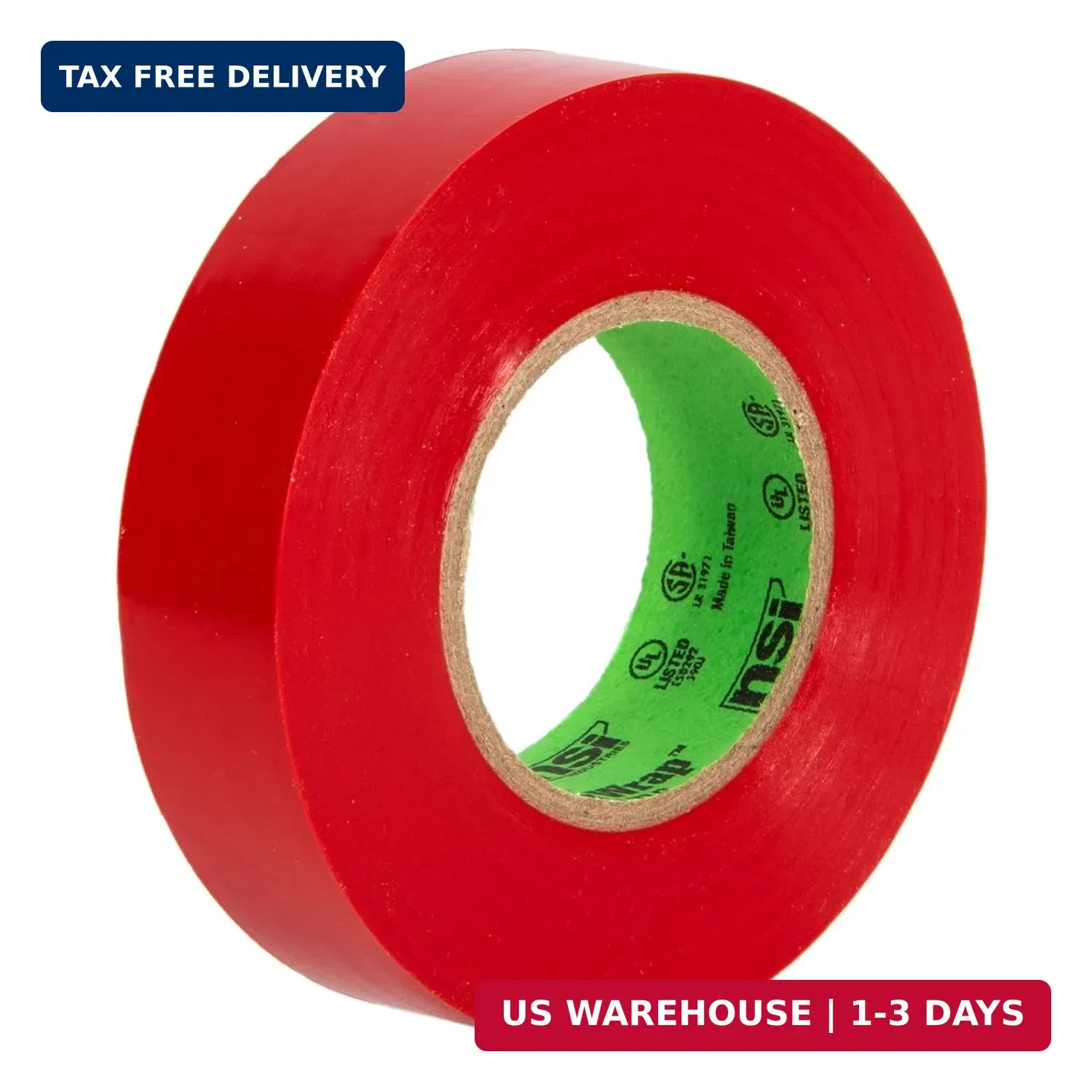 WarriorWrap General 3/4 in. x 60 ft. 7 mil Vinyl Electrical Tape, Red