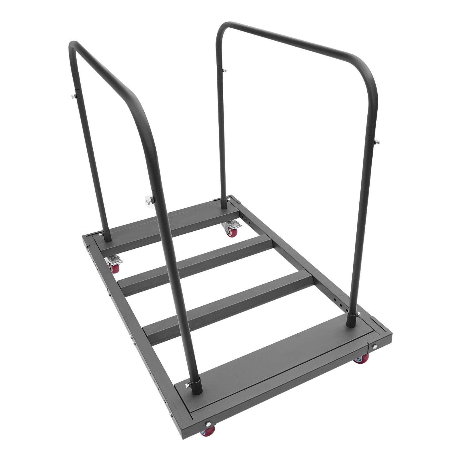 Heavy Duty Q235 Steel Folding Table Cart with Wheels, Holds 10 Tables