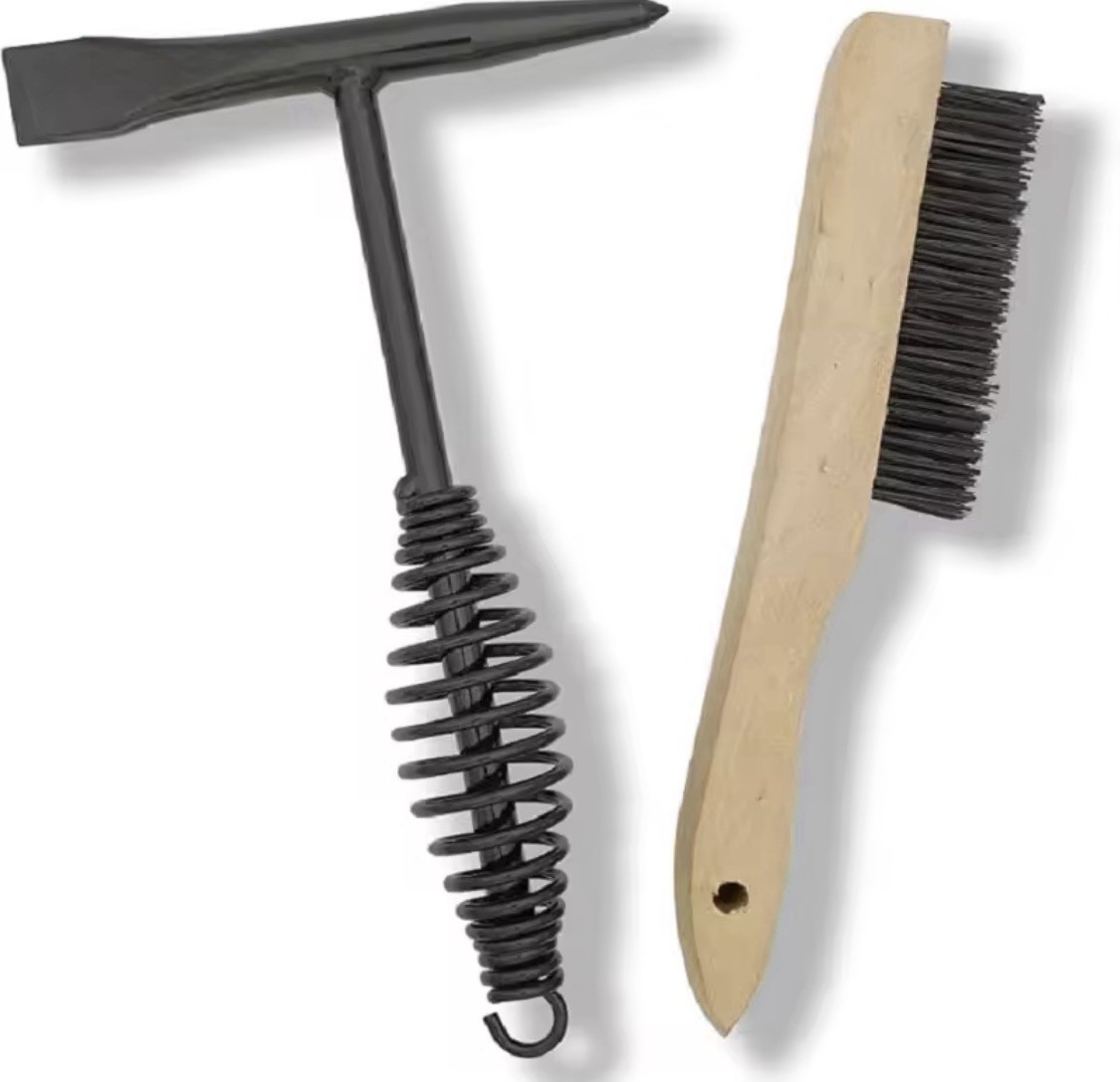 High Carbon Steel Welding Chipping Hammer Scratch Wire Brush Spring Handle