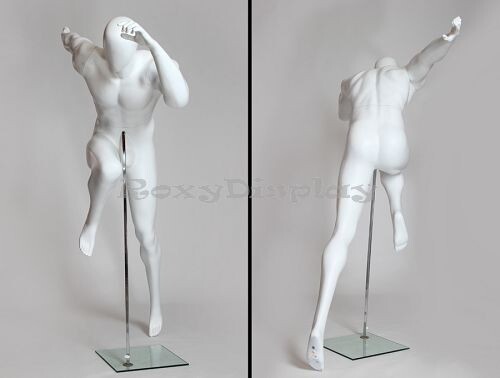 Male Fiberglass EggHead Mannequin Dress Form Display #MZ-PB3