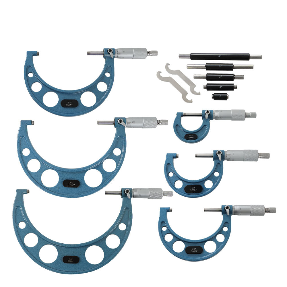 6 Pack 0-6″ Precision Outside Micrometer Set 0.0001″ Carbide Standards Set