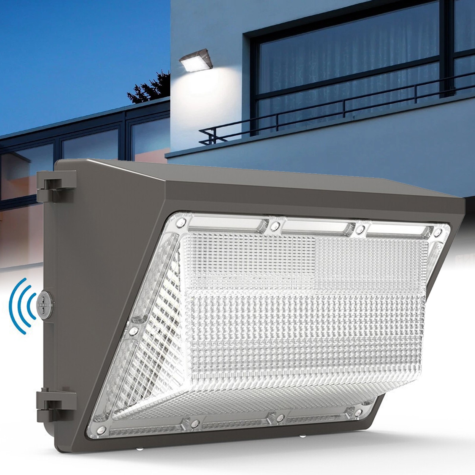 120W LED Wall Pack Light Daylight Dusk to Dawn Photocell Outdoor Wall Light