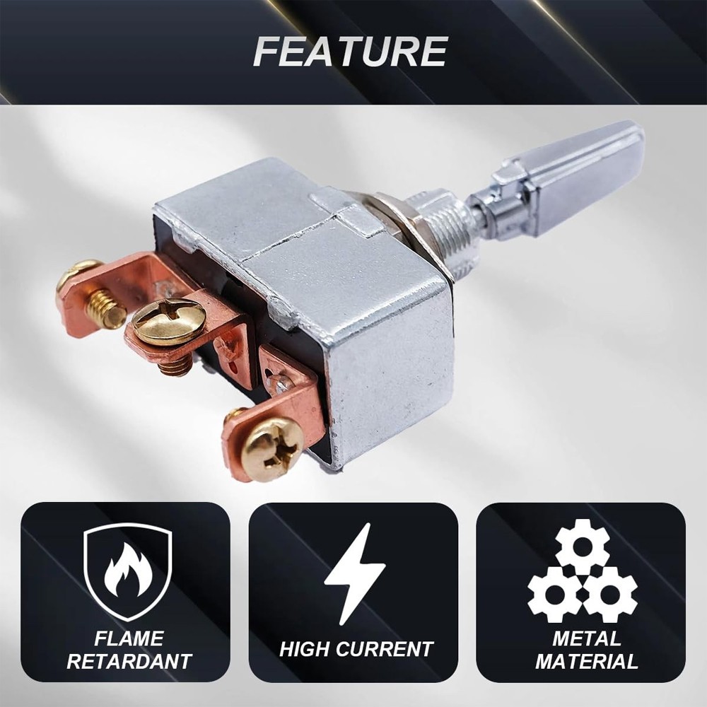 Heavy Duty Toggle Switch 3 Way DC 12V 50A Self-Locking ON/Off/ON 3 Position US
