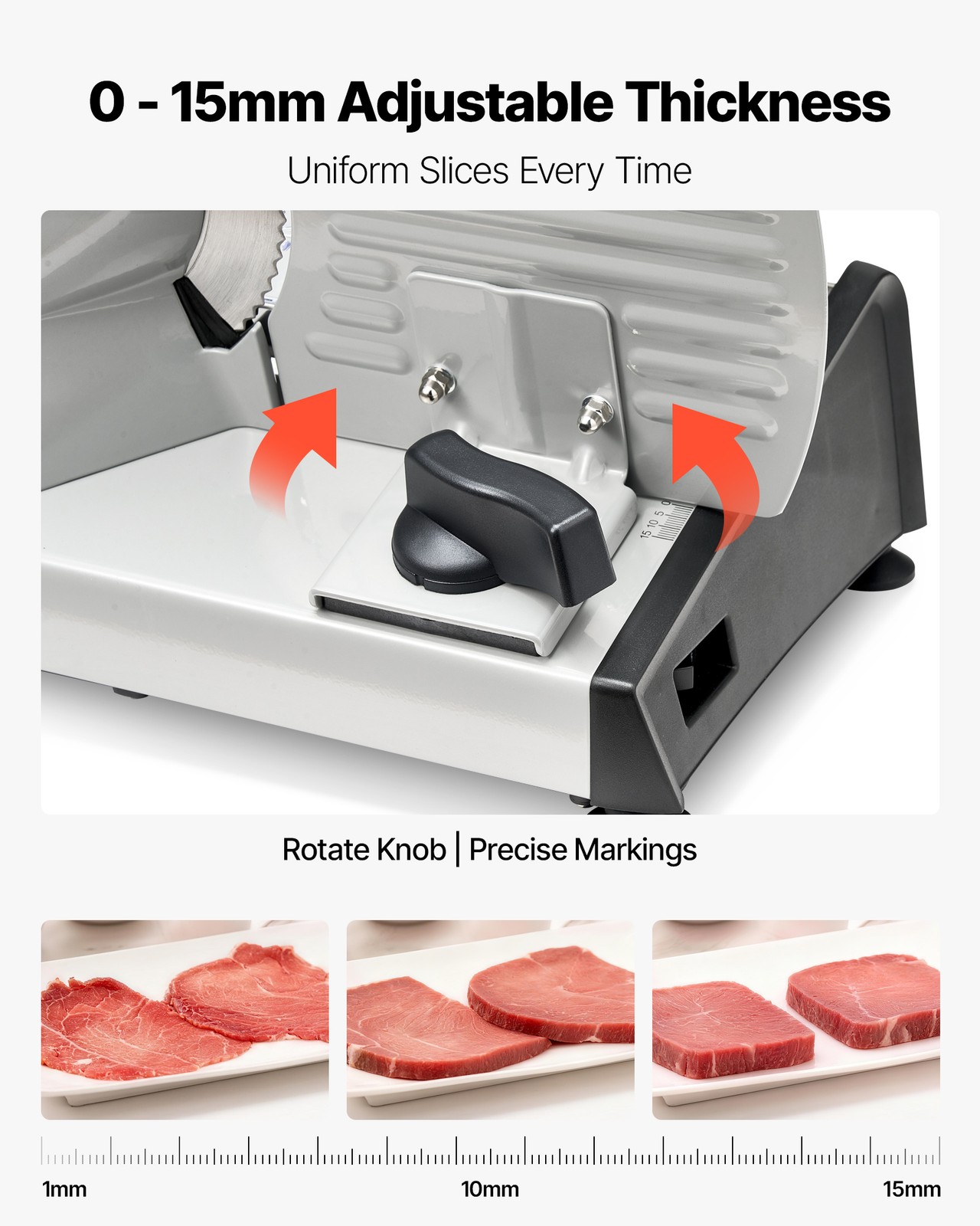 VEVOR Meat Slicer Electric Deli Slicer Machine 200W 7.5 in Sharp Blade for Home