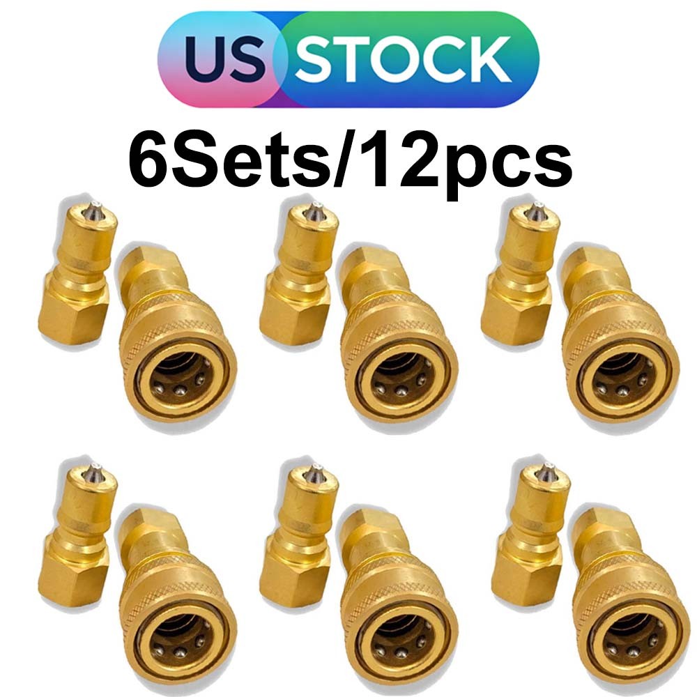 6 Set 1/4″ Quick Disconnect Coupler Valve for Carpet Cleaning Wand Truck Mount