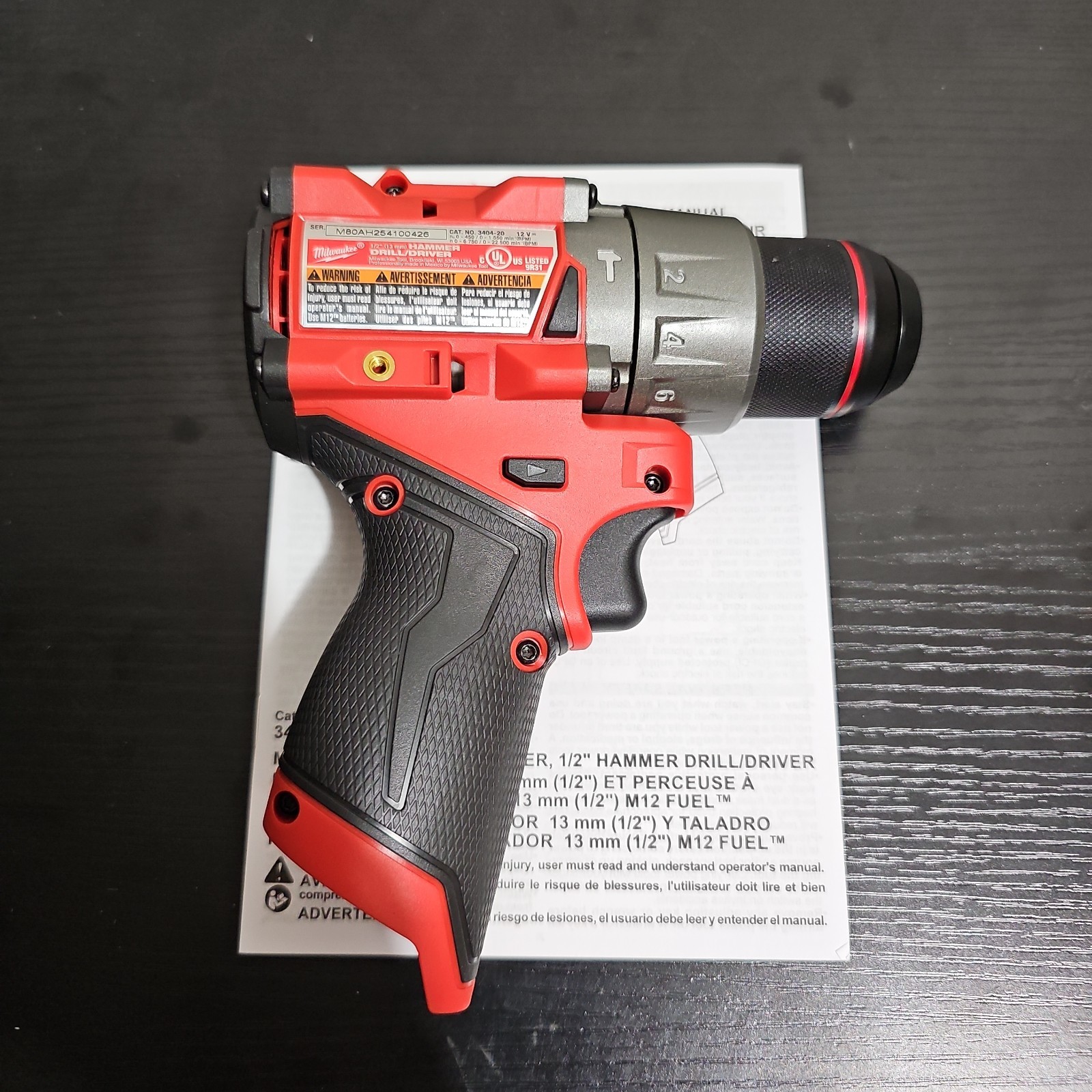 Milwaukee M12 Hammer Fuel Brushless Drill Driver Gen 3 3404-20 1/2″ Tool Only