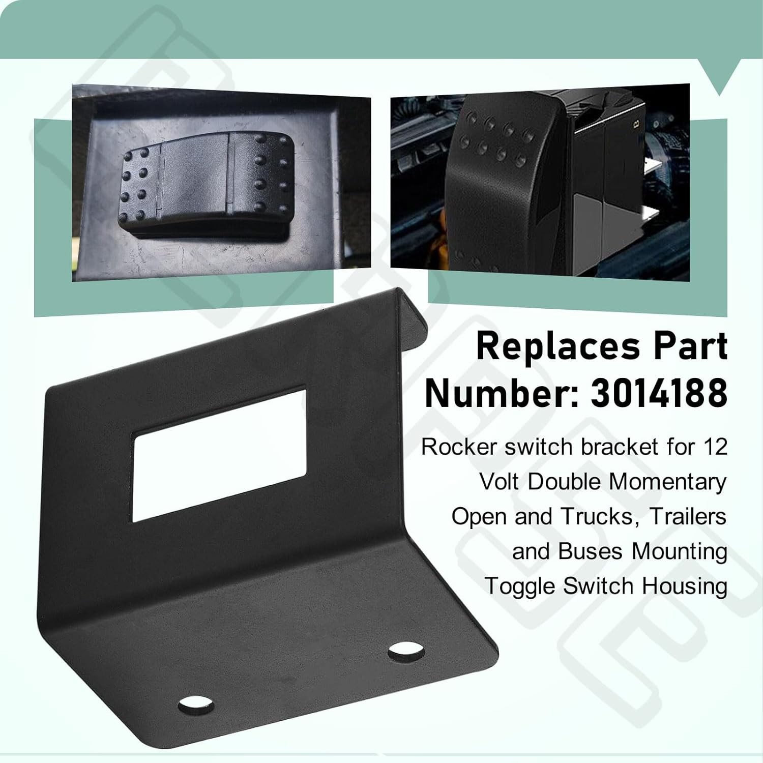 3014188 Rocker Switch Mounting Bracket for 12 Volt Double Momentary & Black