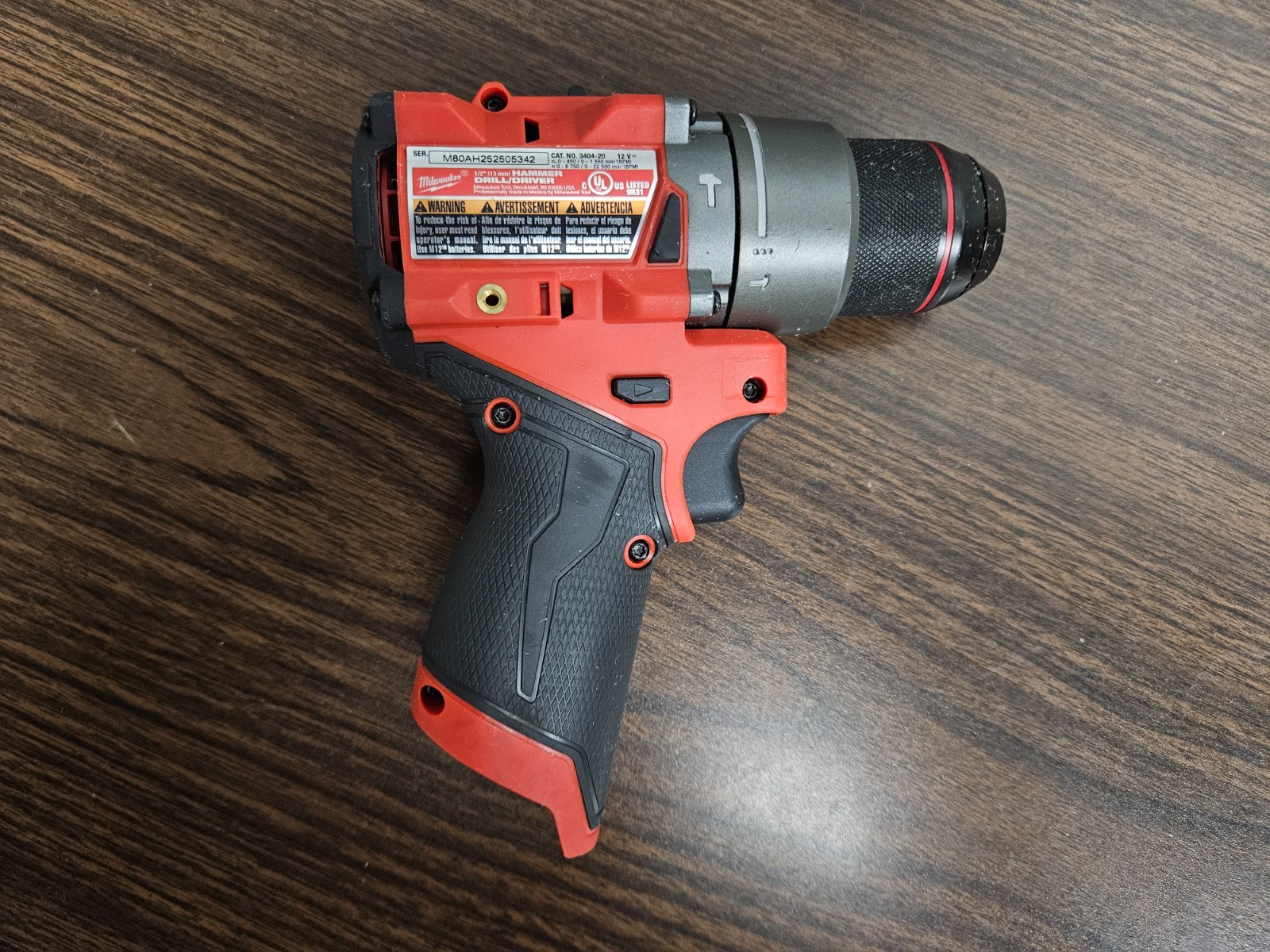 Milwaukee M12 FUEL 3404-20 1/2″ Brushless Hammer Drill/Driver Tool Only