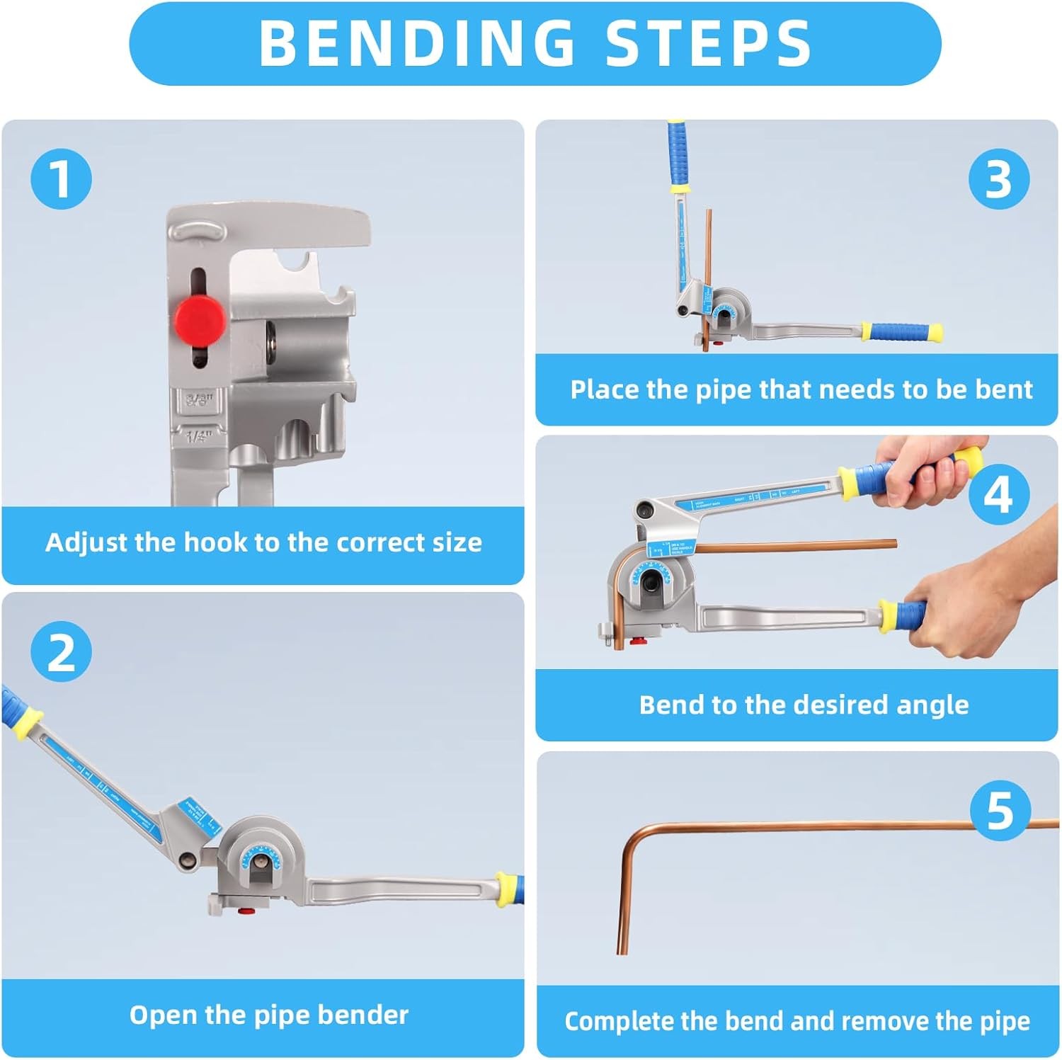DOMINOX 3-IN-1 Tube Bender, Outer Diameter 1/4″, 3/8″, 1/2″, 0-180°