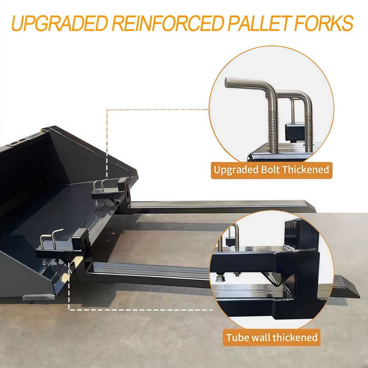 LandHonor 60in Clamp On Pallet Forks Pack 4000lbs Bucket Attach Tractor Clip-on