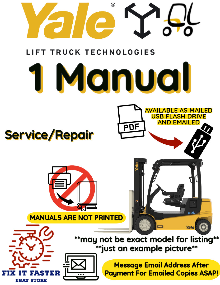 YALE E187 GLC050TG FORKLIFT SERVICE REPAIR MANUAL PDF ON USB NOT PRINTED