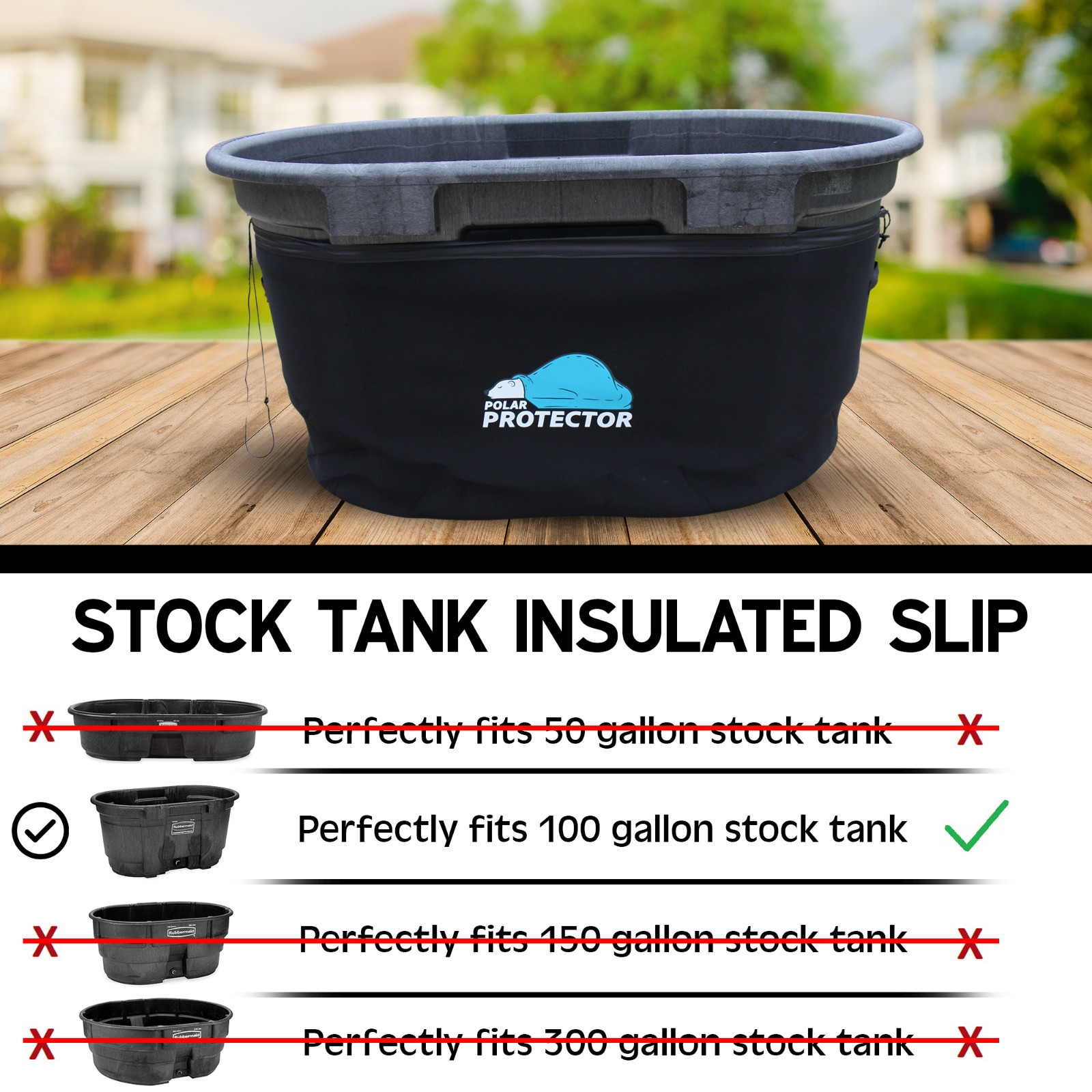 100 Gallon Oval Stock Tank Insulated 5mm Neoprene Slip Sleeve Ice Water Therapy