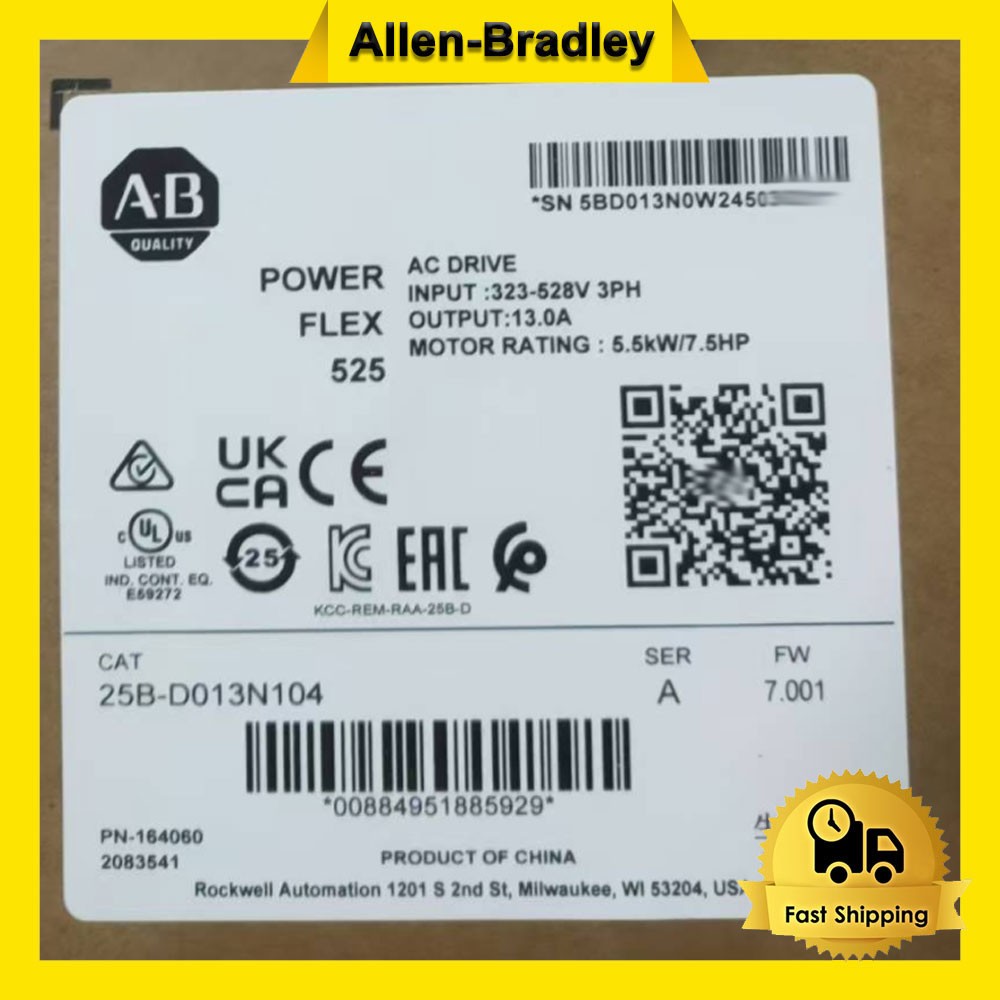 2022 AB PowerFlex 525 AB 25B-D013N104 AC Drive 25BD013N104 NEW