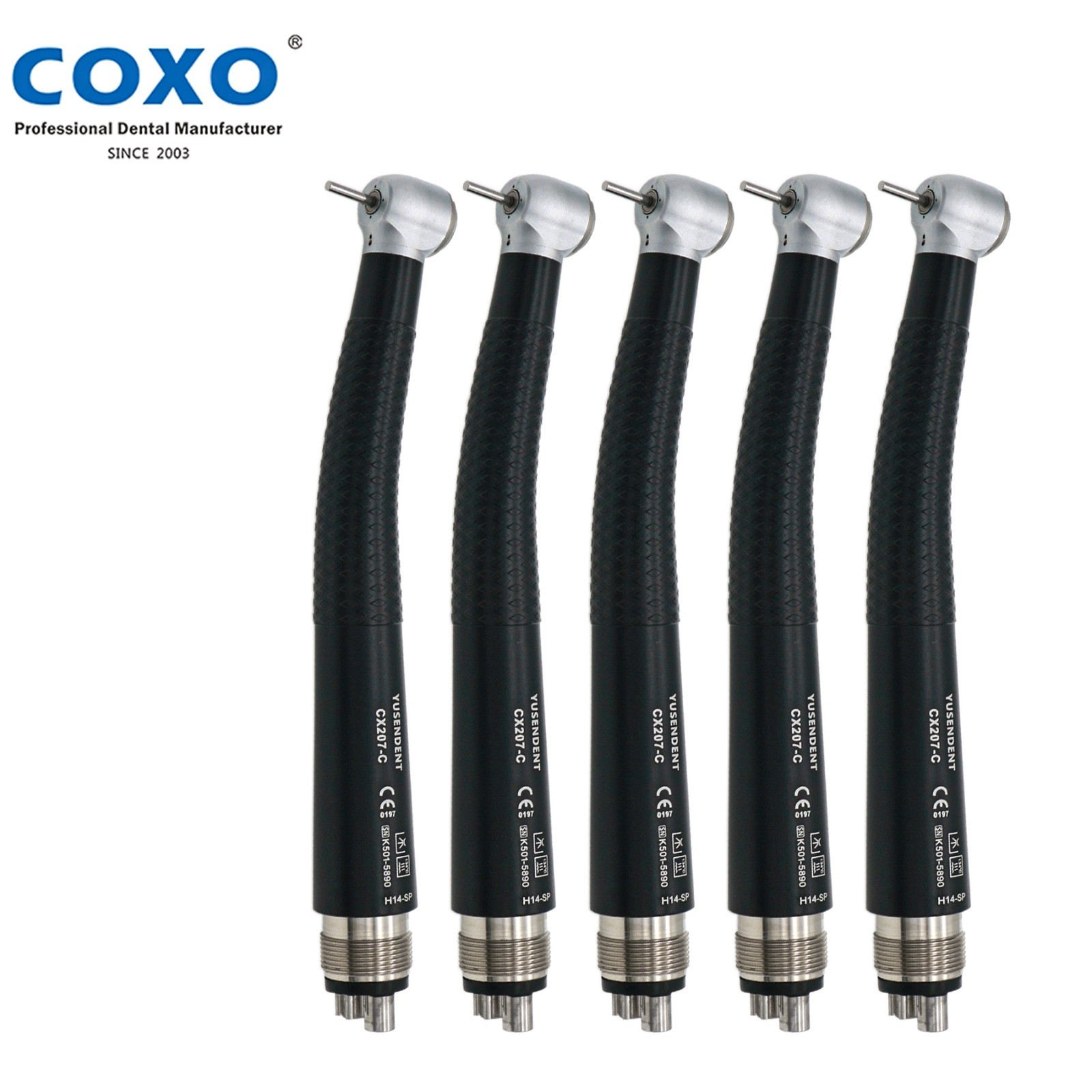 US COXO Dental CX207-C H14 High Speed Air Turbine Colorful Handpiece 4 Hole M4