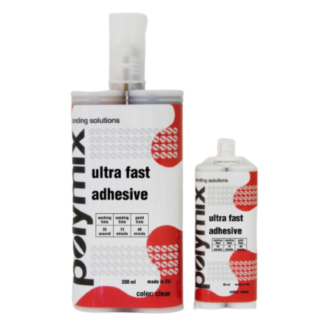 Polymix Ultra Fast Automotive Clear Plastic Repair and Adhesive Cartridge