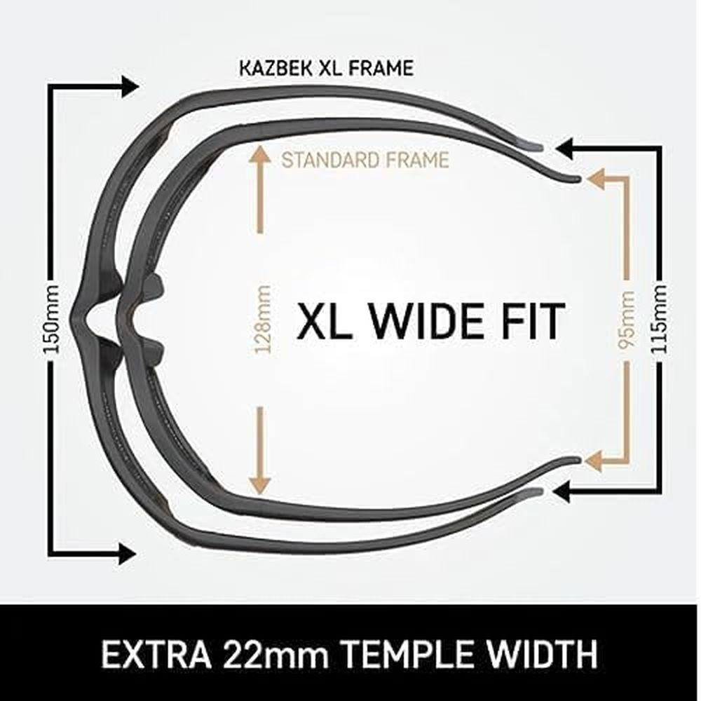 Edge Eyewear Kazbek TSK-XL216 POLARIZED Safety Glasses Black Frame Smoked Lens