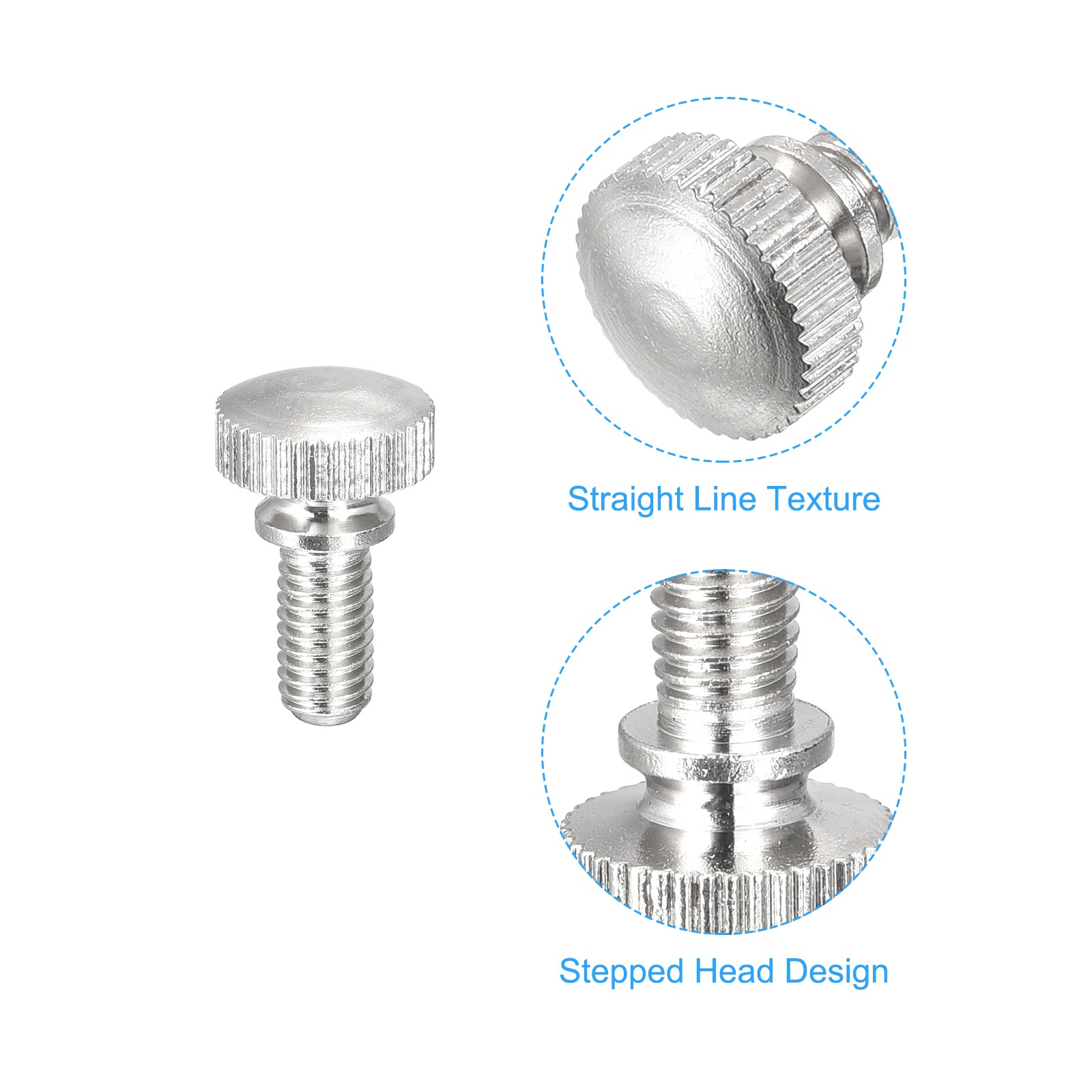 5 Pcs M5x10mm Knurled Thumb Screws Brass Shoulder Bolts Grip Knobs Fasteners