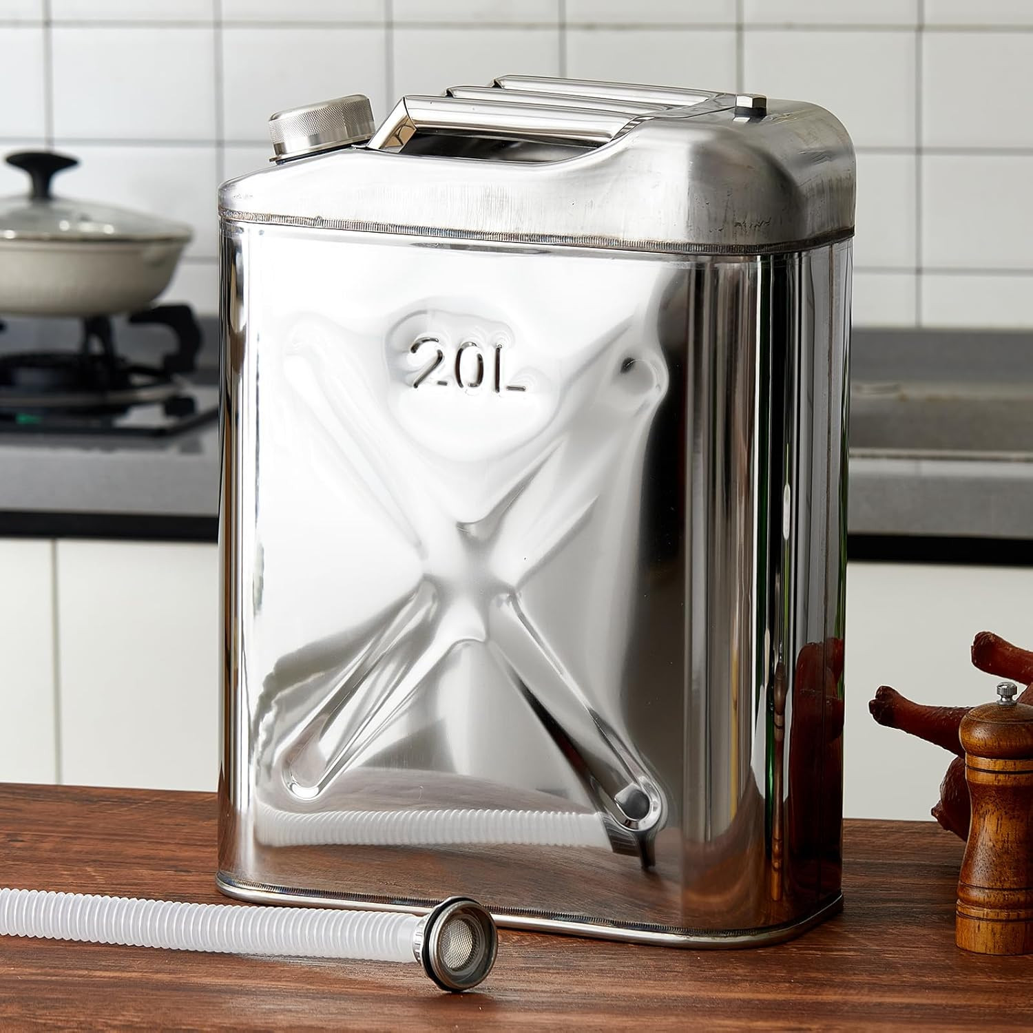 1 Pcs 5 Gallon Stainless Cooking Oil Storage Can Commercial 304 Food Safety