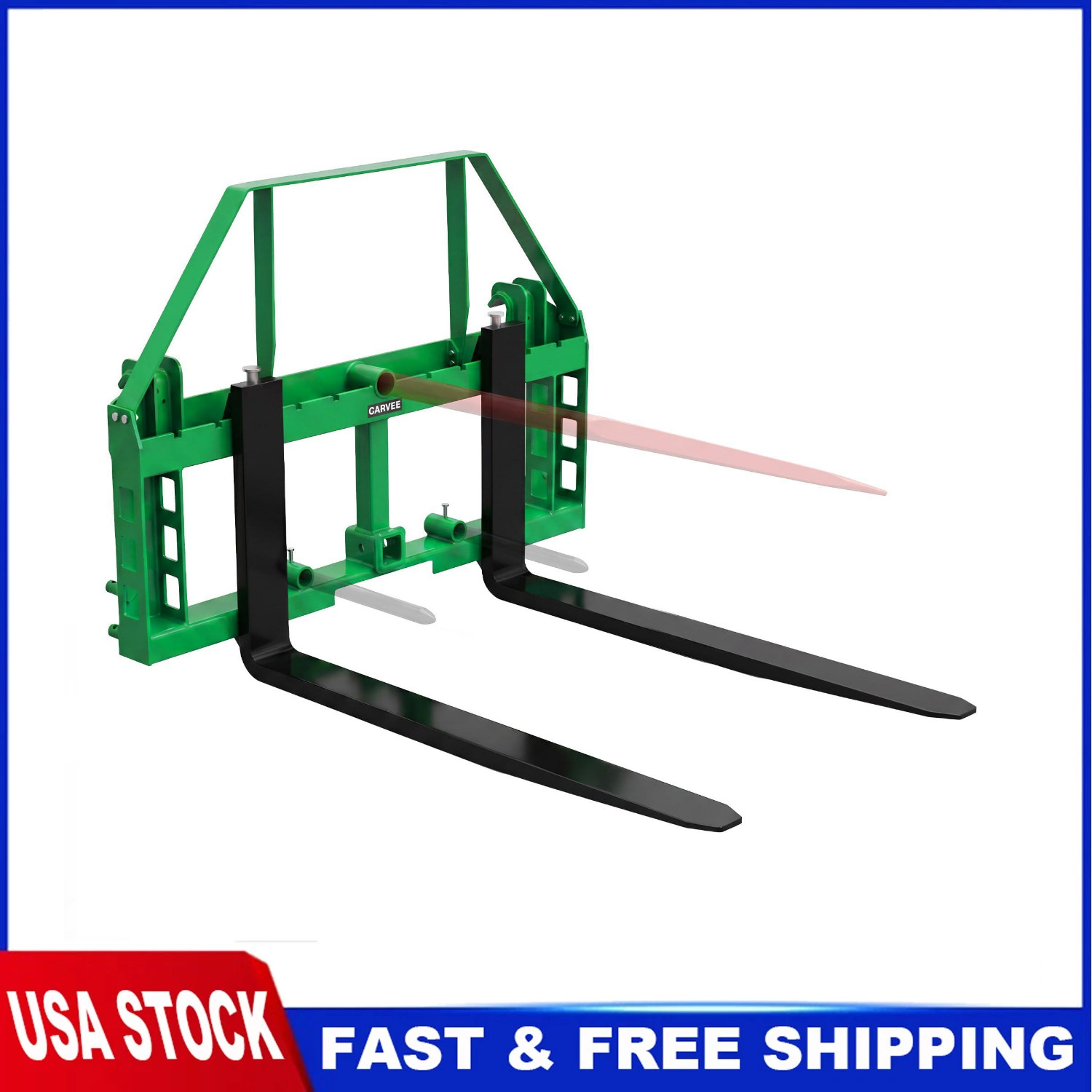 4000 LBS Pallet Fork Frame w/48″ Fork Blades JD Tractors 49″ Skid Steer Pallet