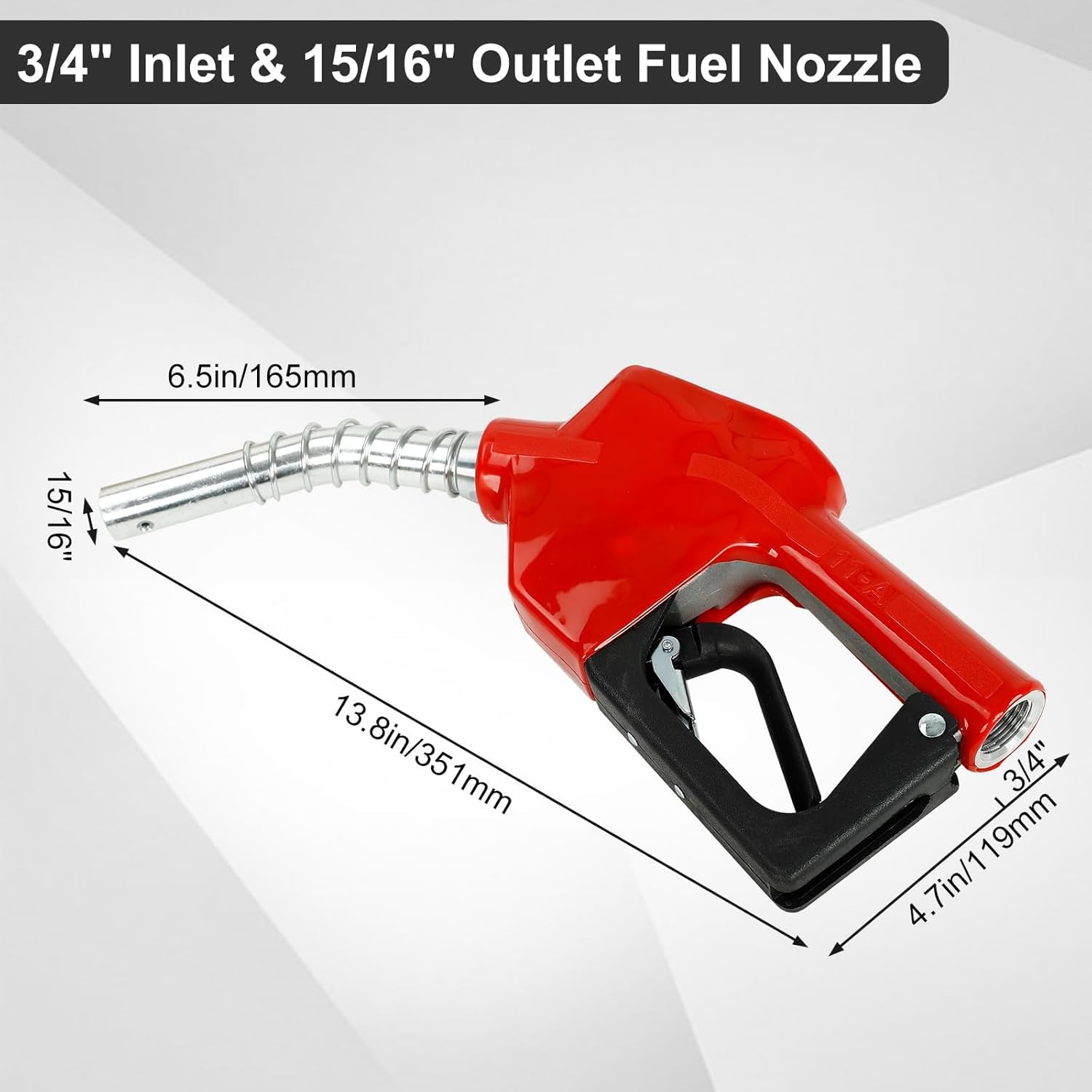 3/4″ NPT Auto Fuel Nozzle, Auto Shut Off Fuel Nozzle with 3-speed Padlock