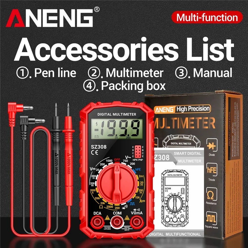 Portable Digital Multimeter AC DC Voltmeter Ammeter Ohmmeter Volt Tester Meter
