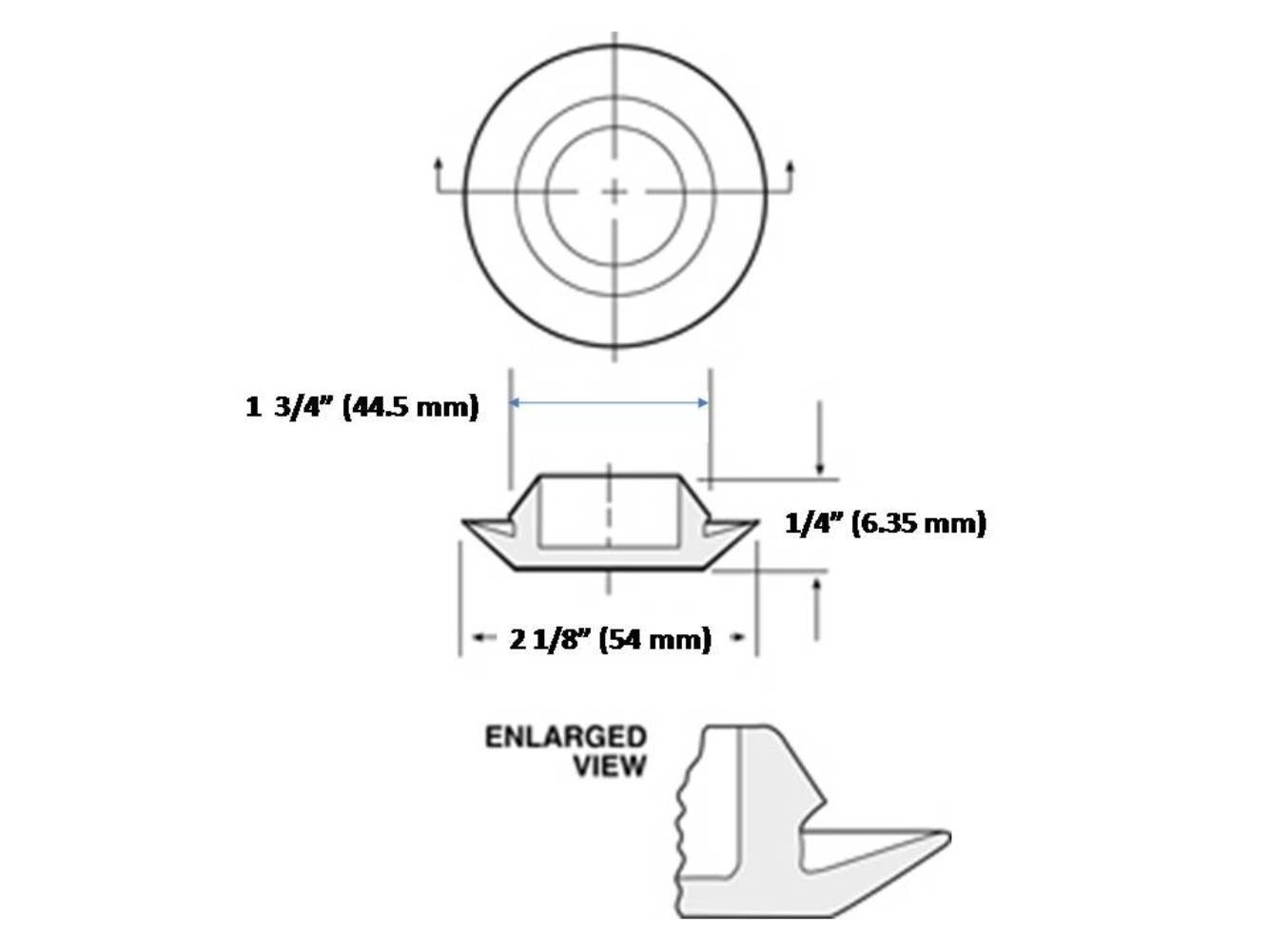 1-3/4″ 1.75 Inch Black Plastic Hole Plug for Sheet Metal Flush Mount Quantity 1