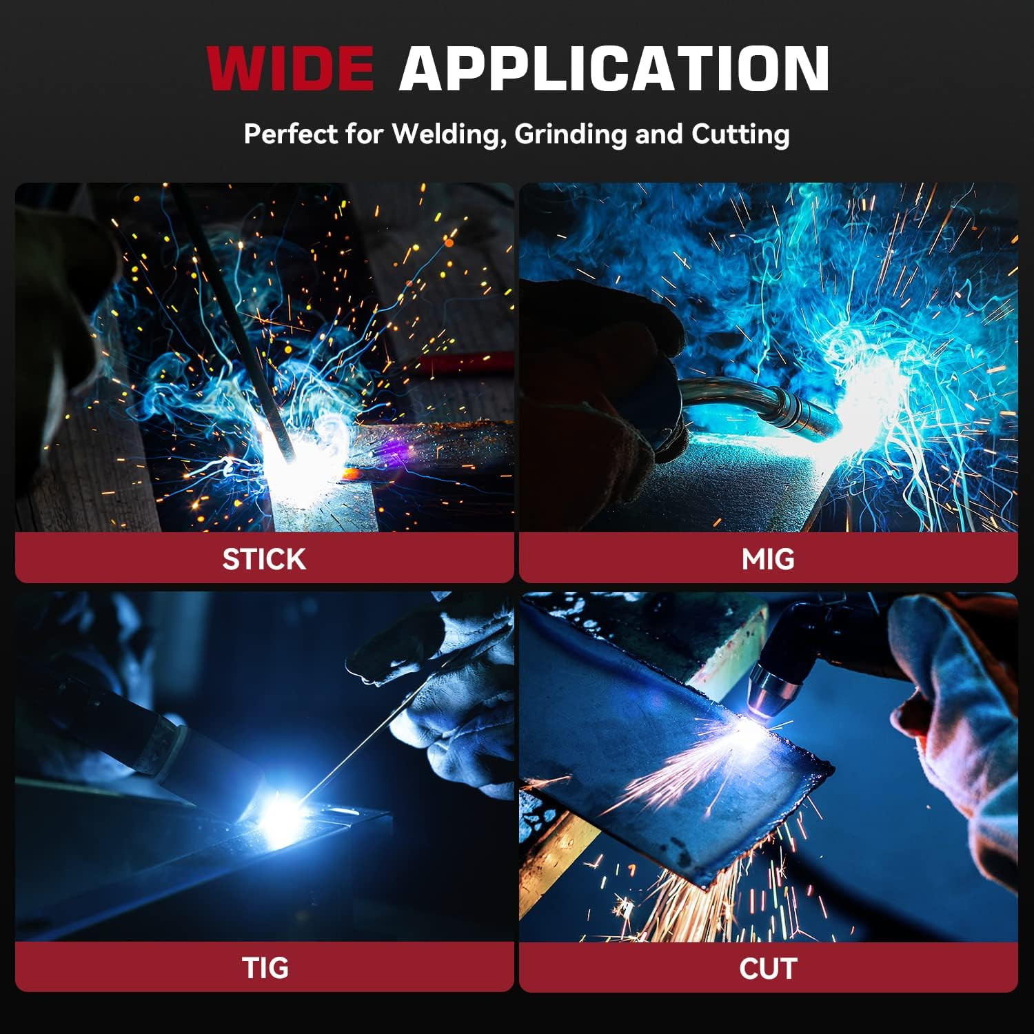 ARCCAPTAIN 165A MIG Welder 4 in 1 Large LED Display 110V/220V & Welding Helmet🔥