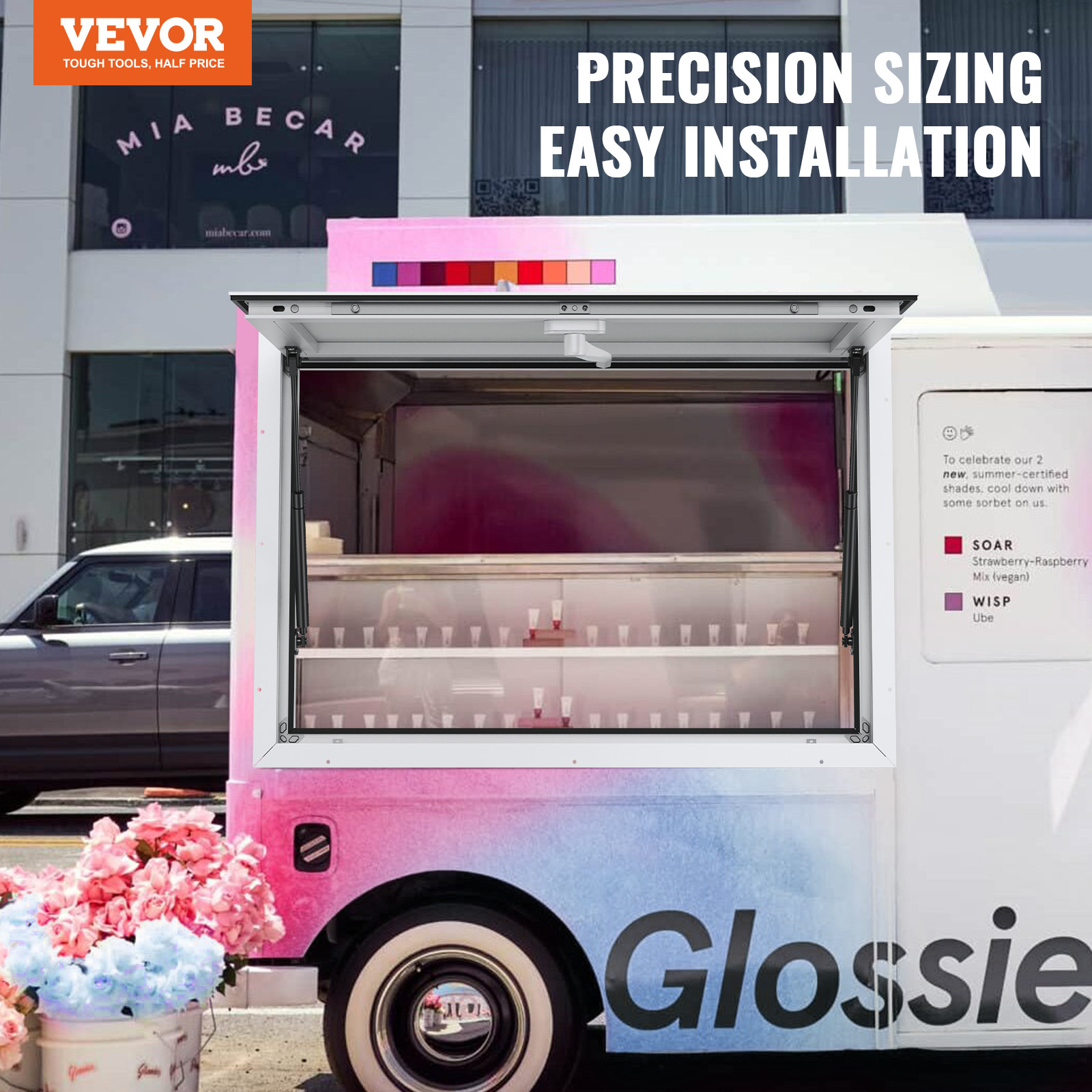 VEVOR 36″L x 24″W Concession Stand Serving Window Food Truck Service Awning