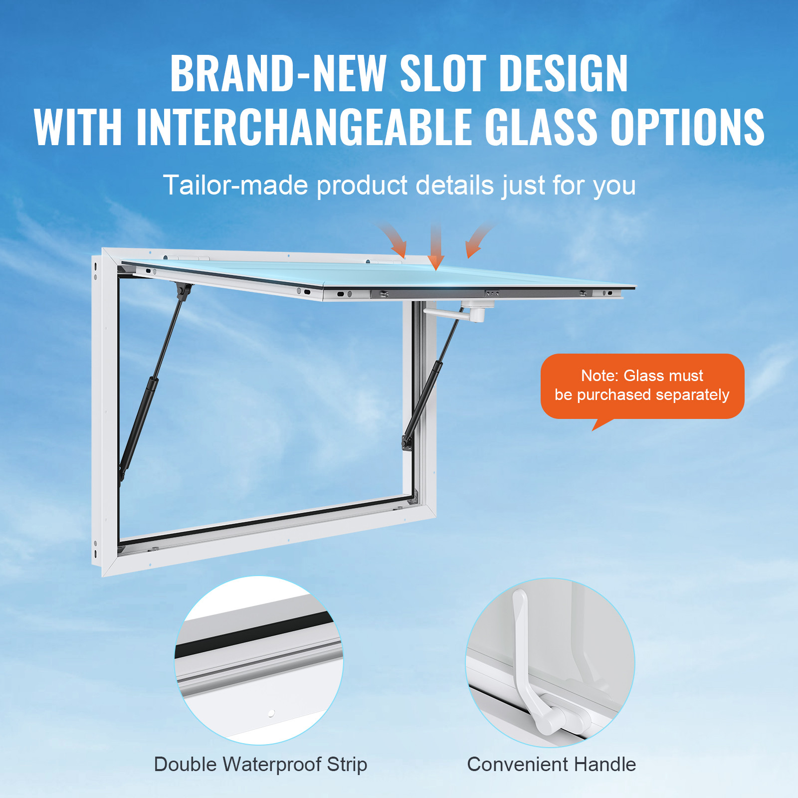 VEVOR 36″L x 24″W Concession Stand Serving Window Food Truck Service Awning