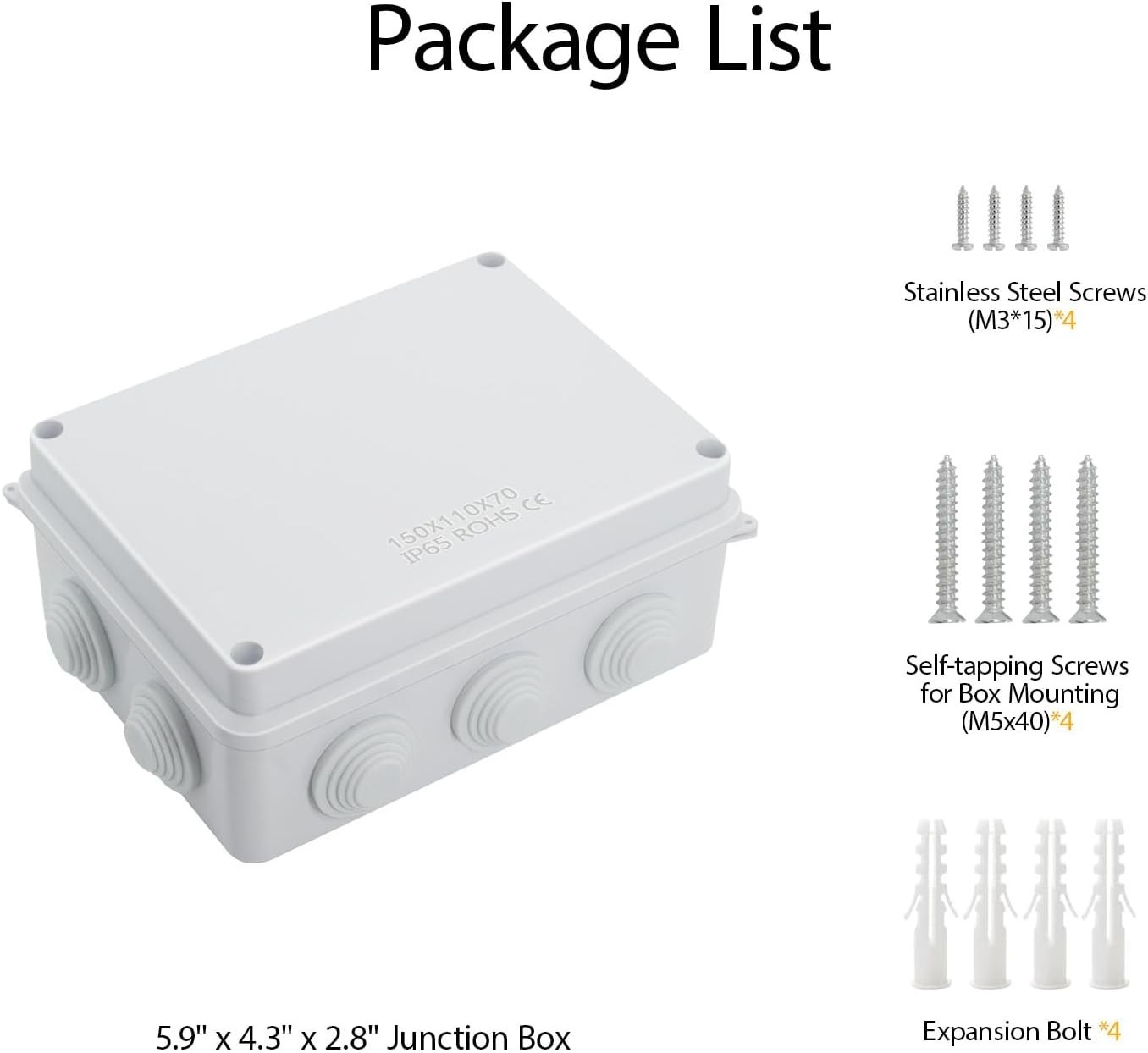 ABS Plastic Dustproof Waterproof Junction Box Universal Electrical Project E…