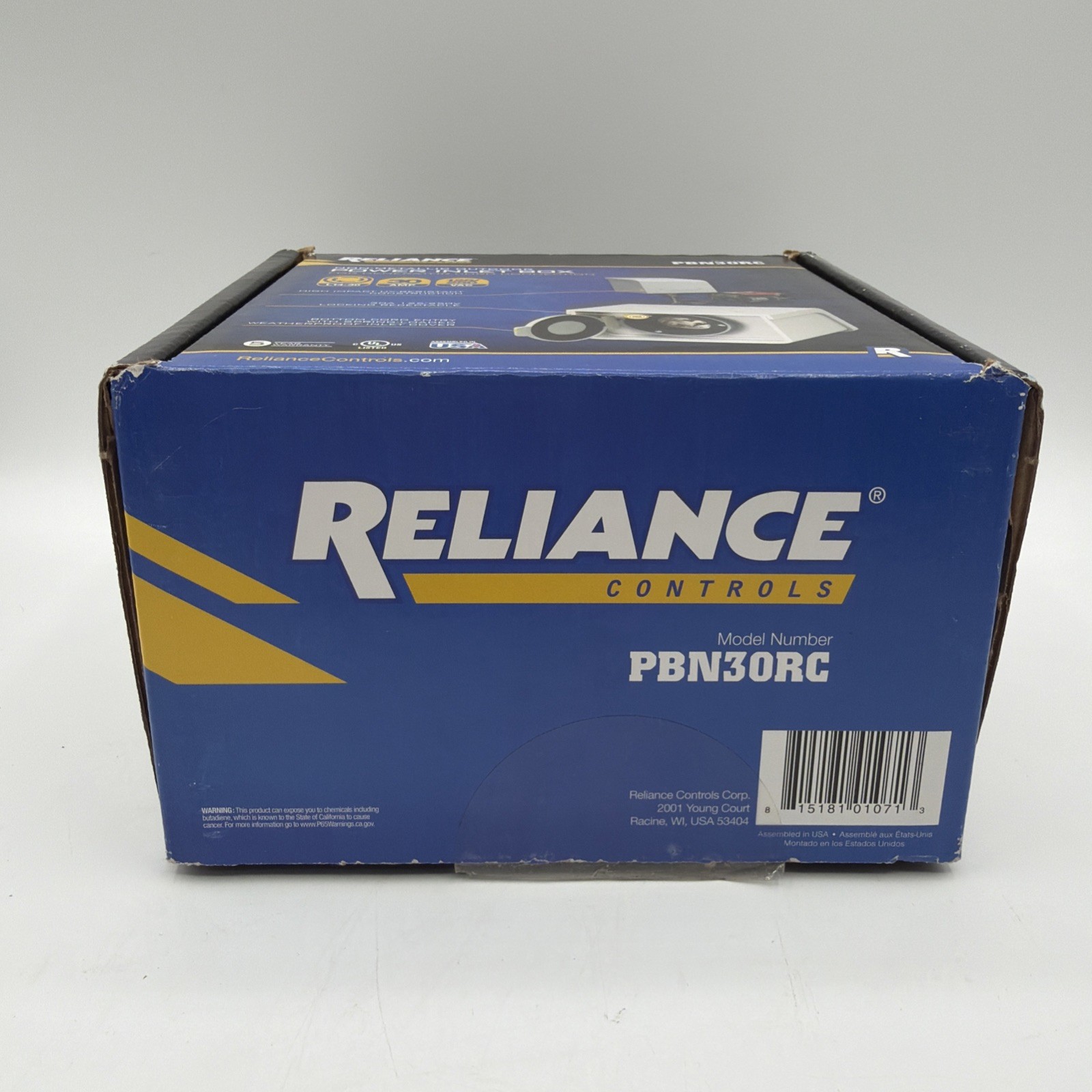 Reliance Controls PBN30RC L14-30 30Amp 125/250Vac Power Inlet Open Box
